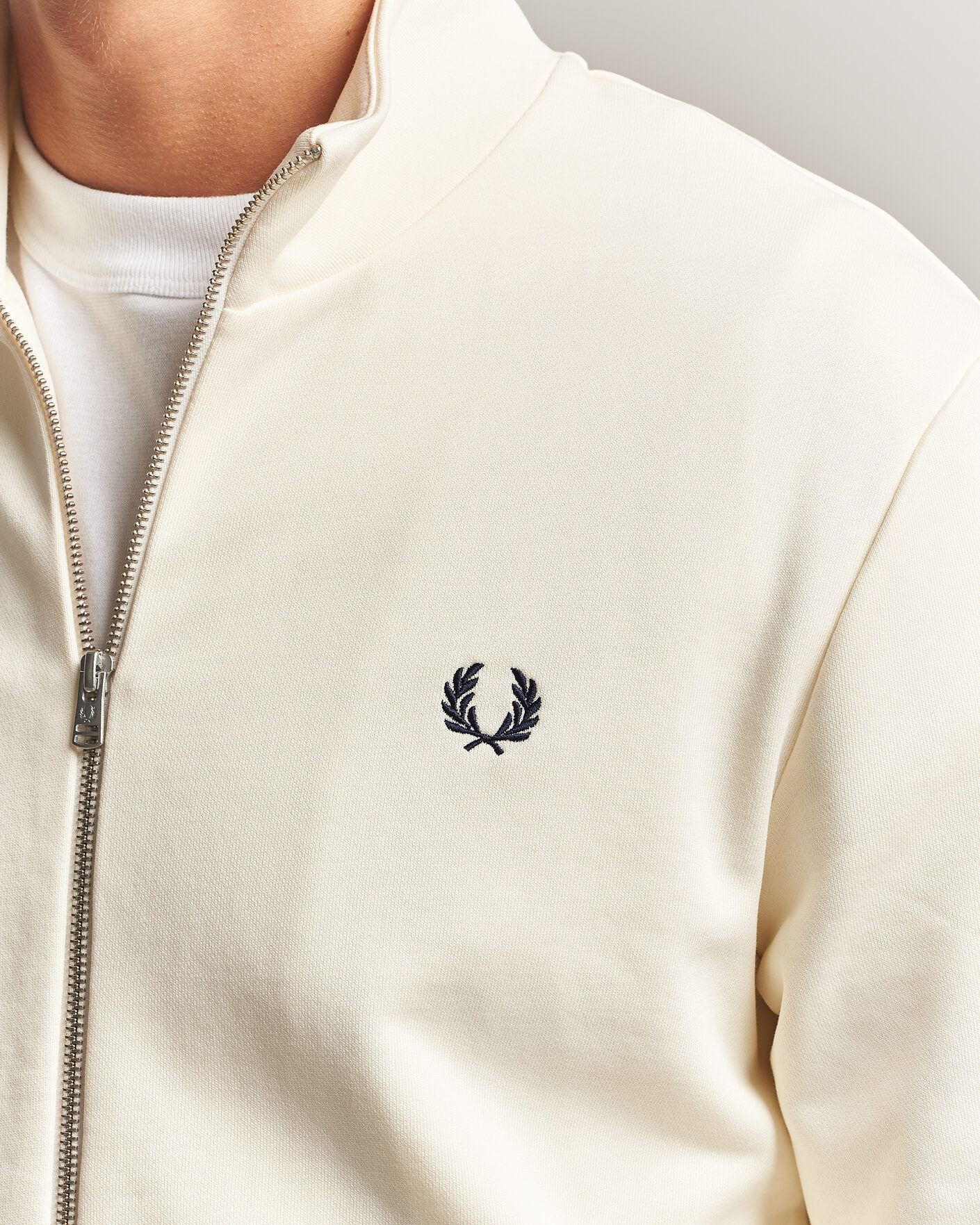 Herre | Trøjer | Fred Perry | Full Zip Sweatshirt Ecru