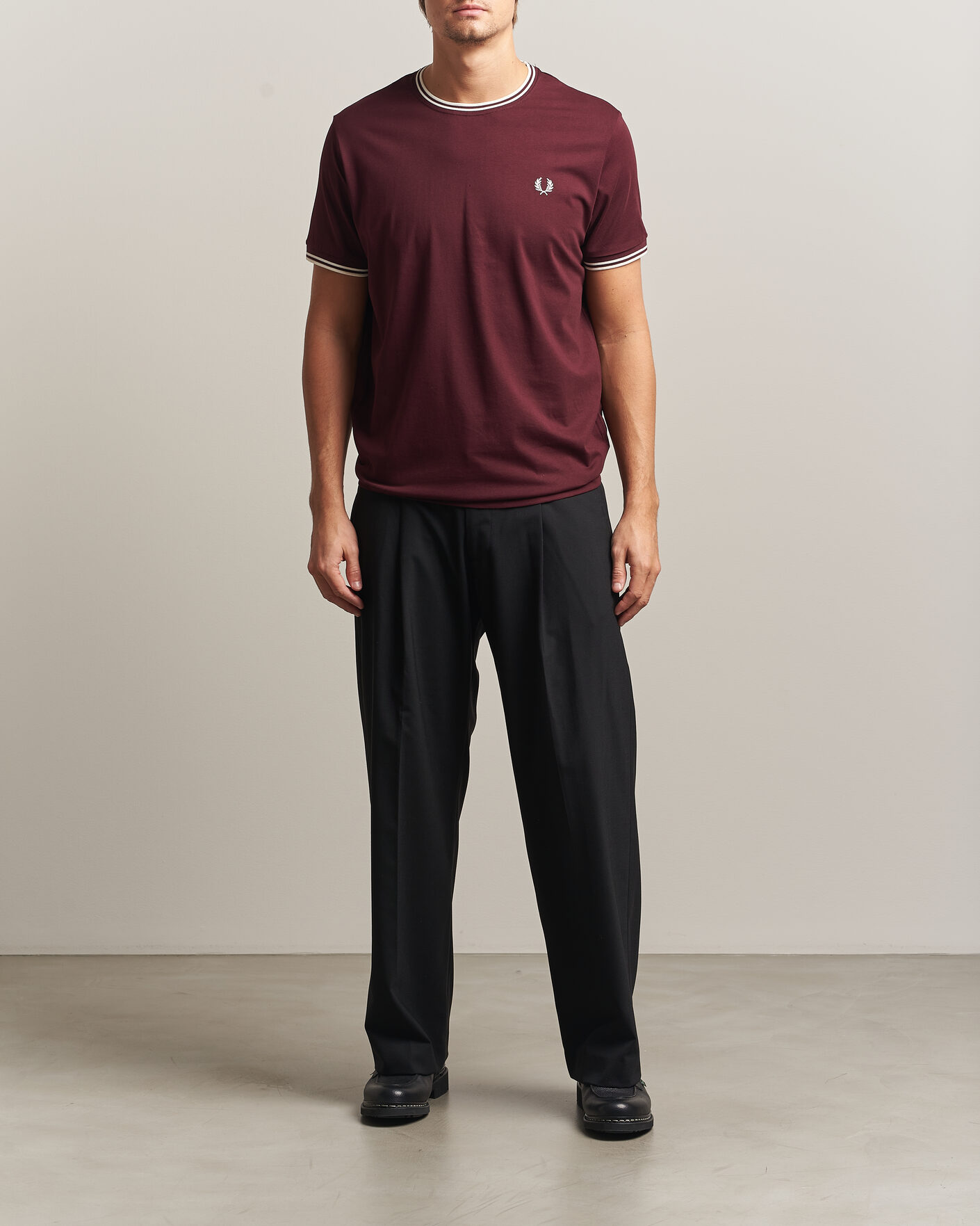Herre | T-Shirts | Fred Perry | Twin Tipped T-Shirt Oxblood