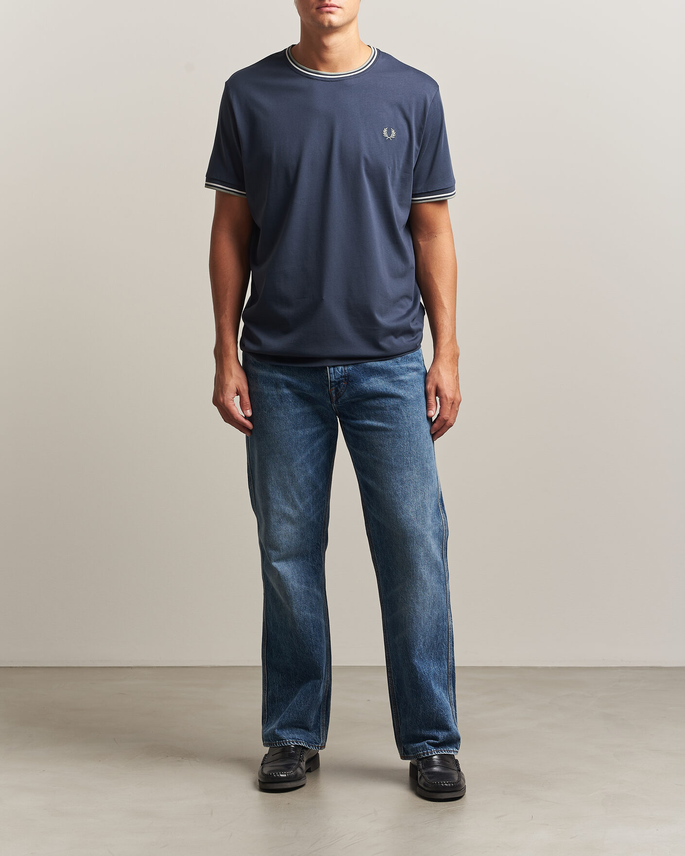 Herre | T-Shirts | Fred Perry | Twin Tipped T-Shirt Dark Airforce