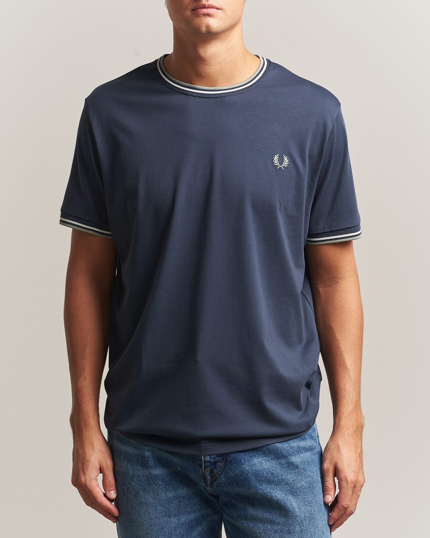 Herre | T-Shirts | Fred Perry | Twin Tipped T-Shirt Dark Airforce