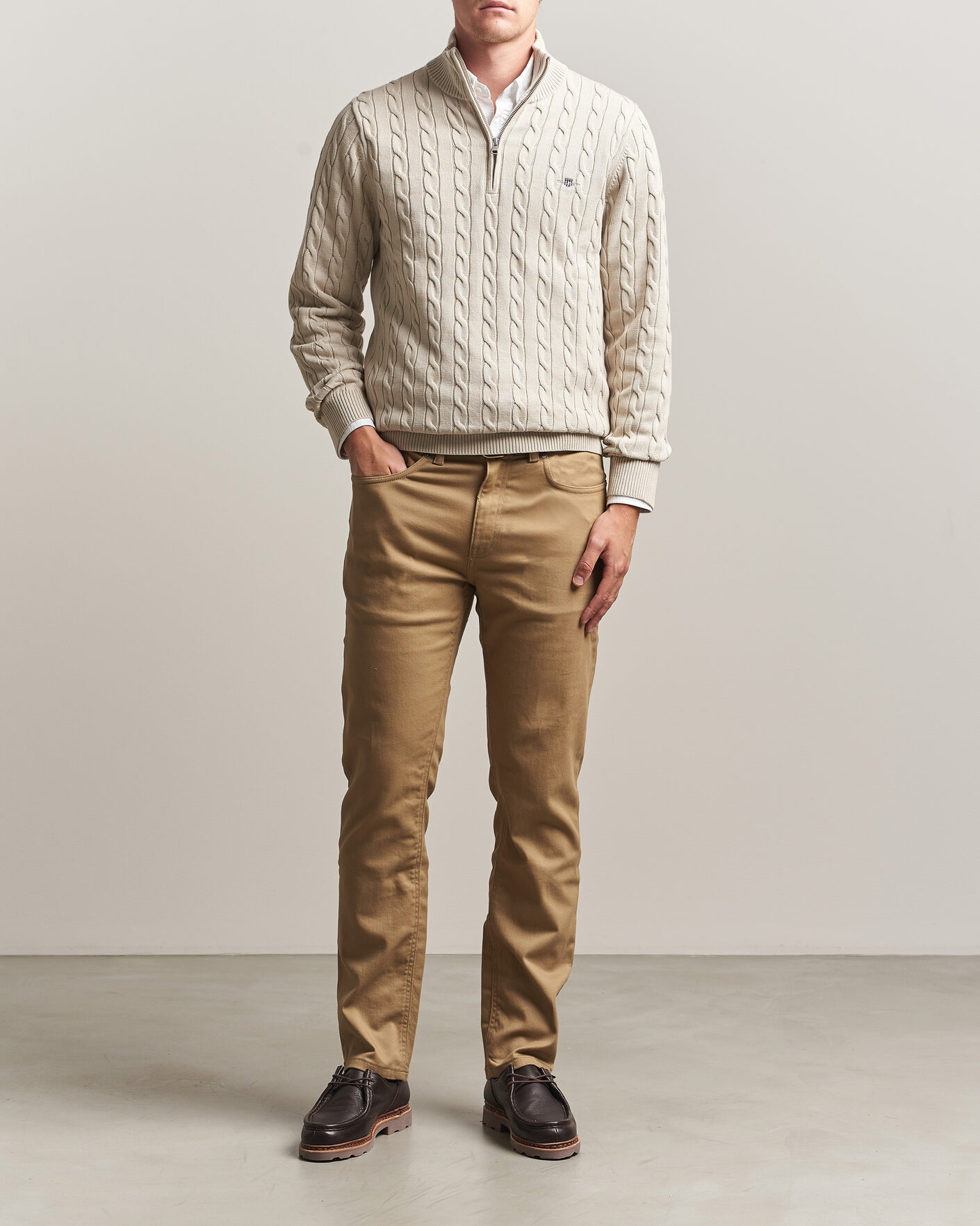 Herre | Bukser | Gant | Regular Fit Soft Twill 5-Pocket Pants Light Taupe