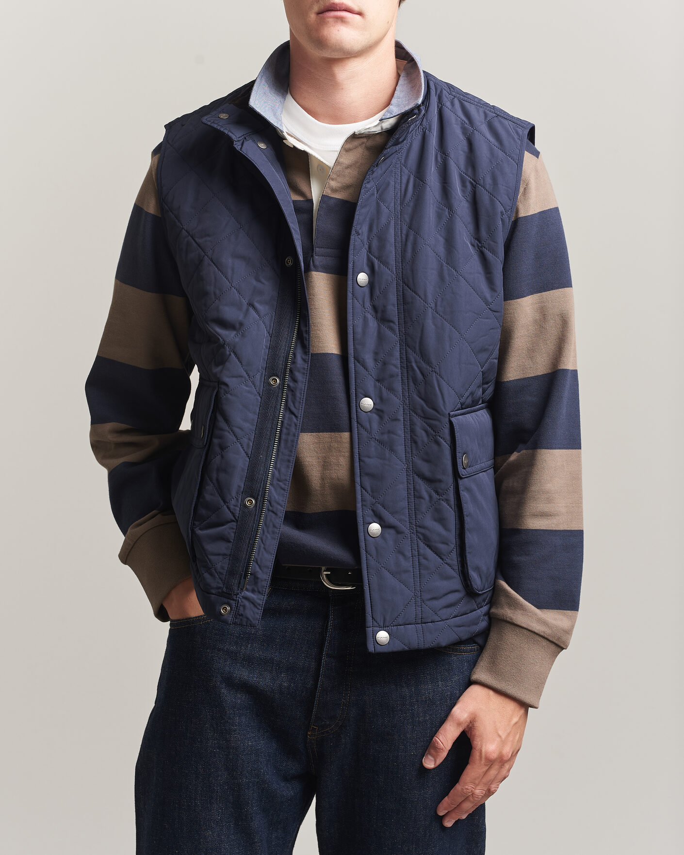 Herre | Veste | Gant | Classic Quilted Vest Evening Blue