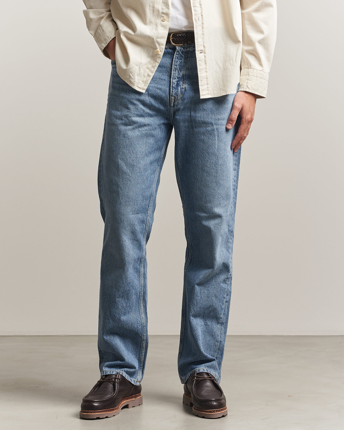 Herre | Jeans | Gant | Straight Fit Jeans Mid Blue Broken In