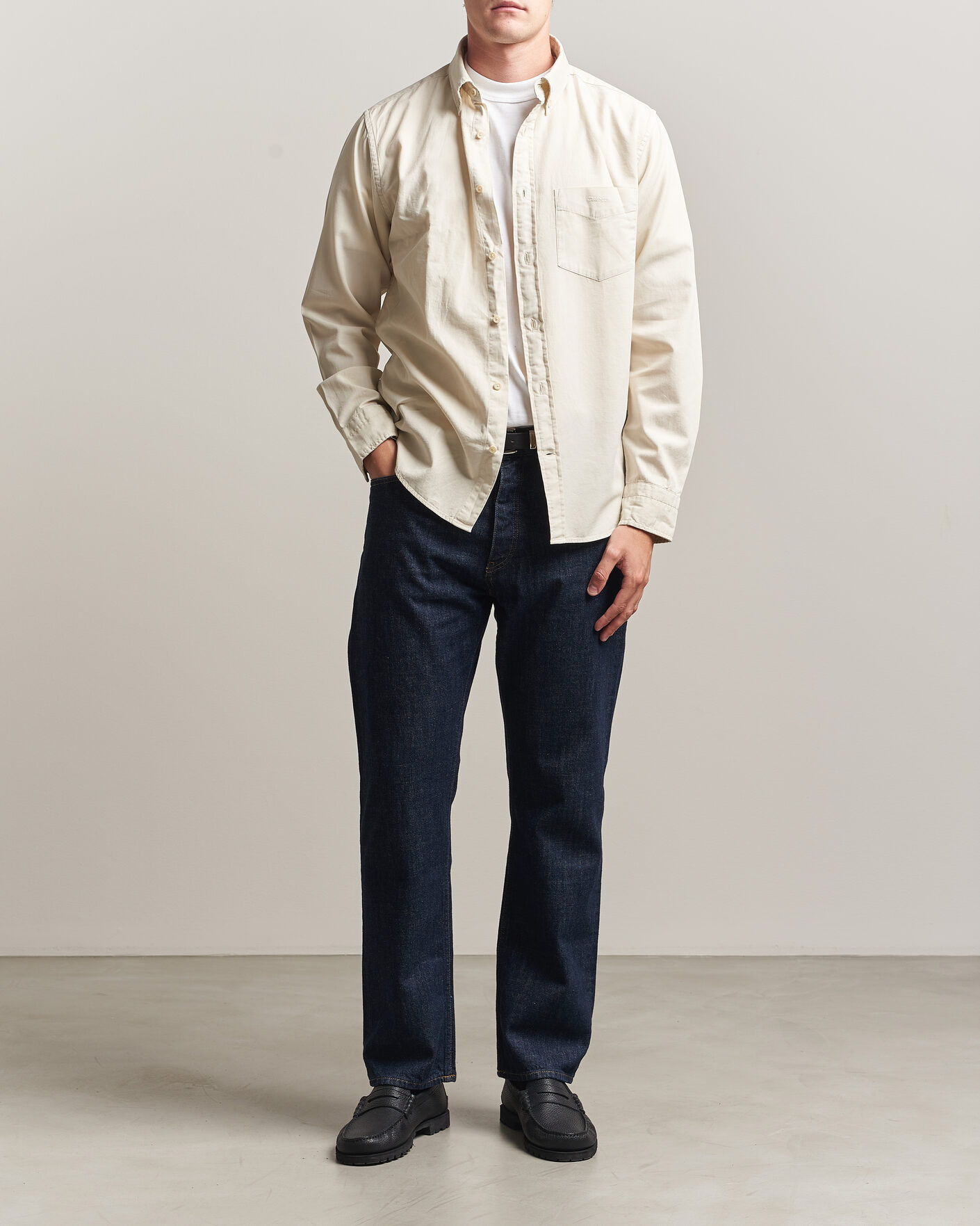 Herre | Skjorter | Gant | Regular Fit Garment Dyed Twill Shirt Sand