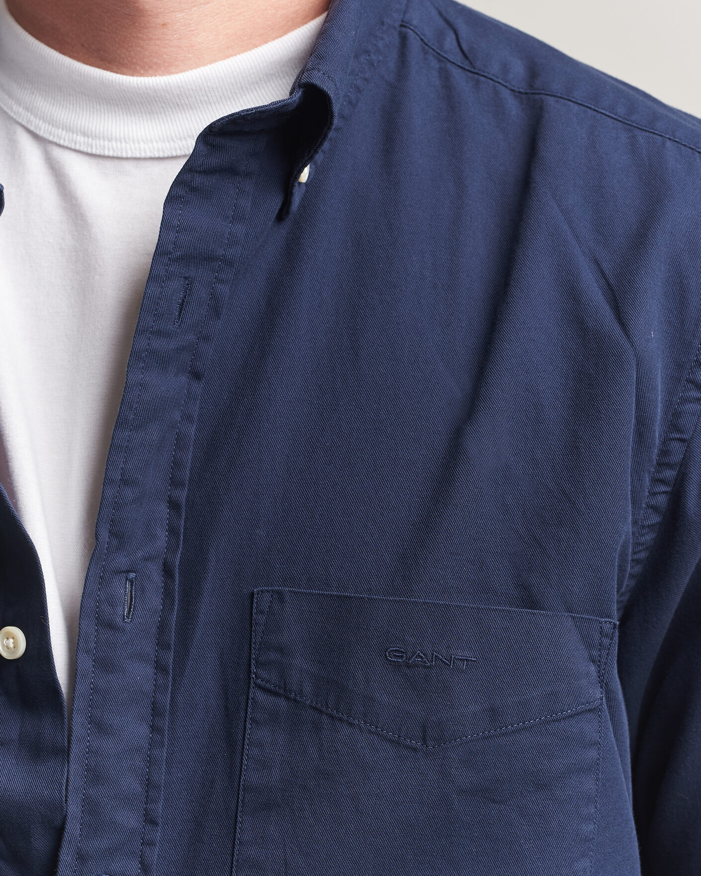 Herre | Skjorter | Gant | Regular Fit Garment Dyed Twill Shirt Evening Blue