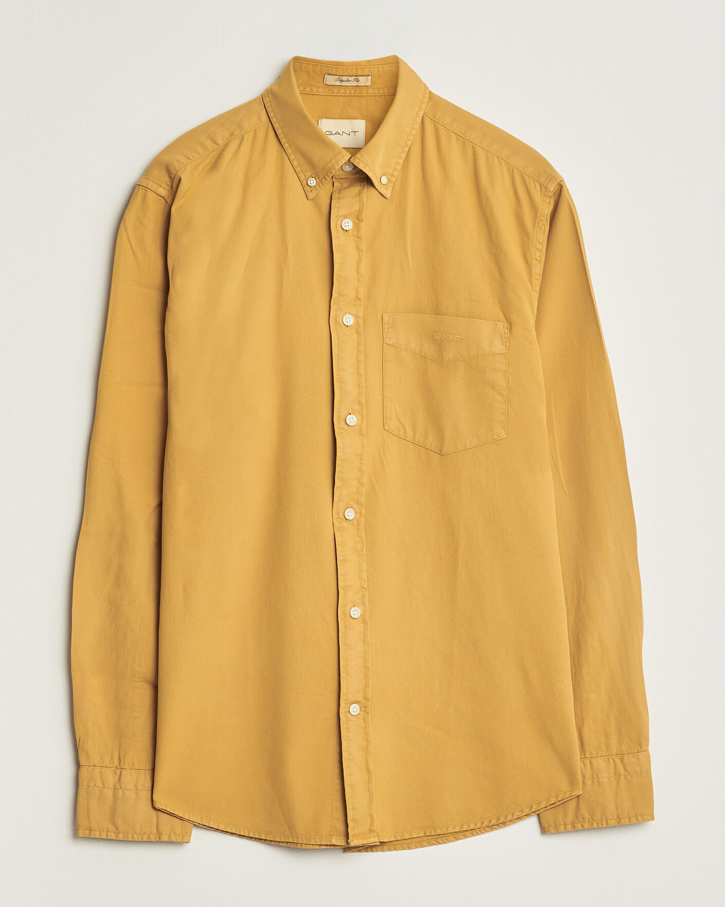 Herre | Skjorter | Gant | Regular Fit Garment Dyed Twill Shirt Turmeric Shine