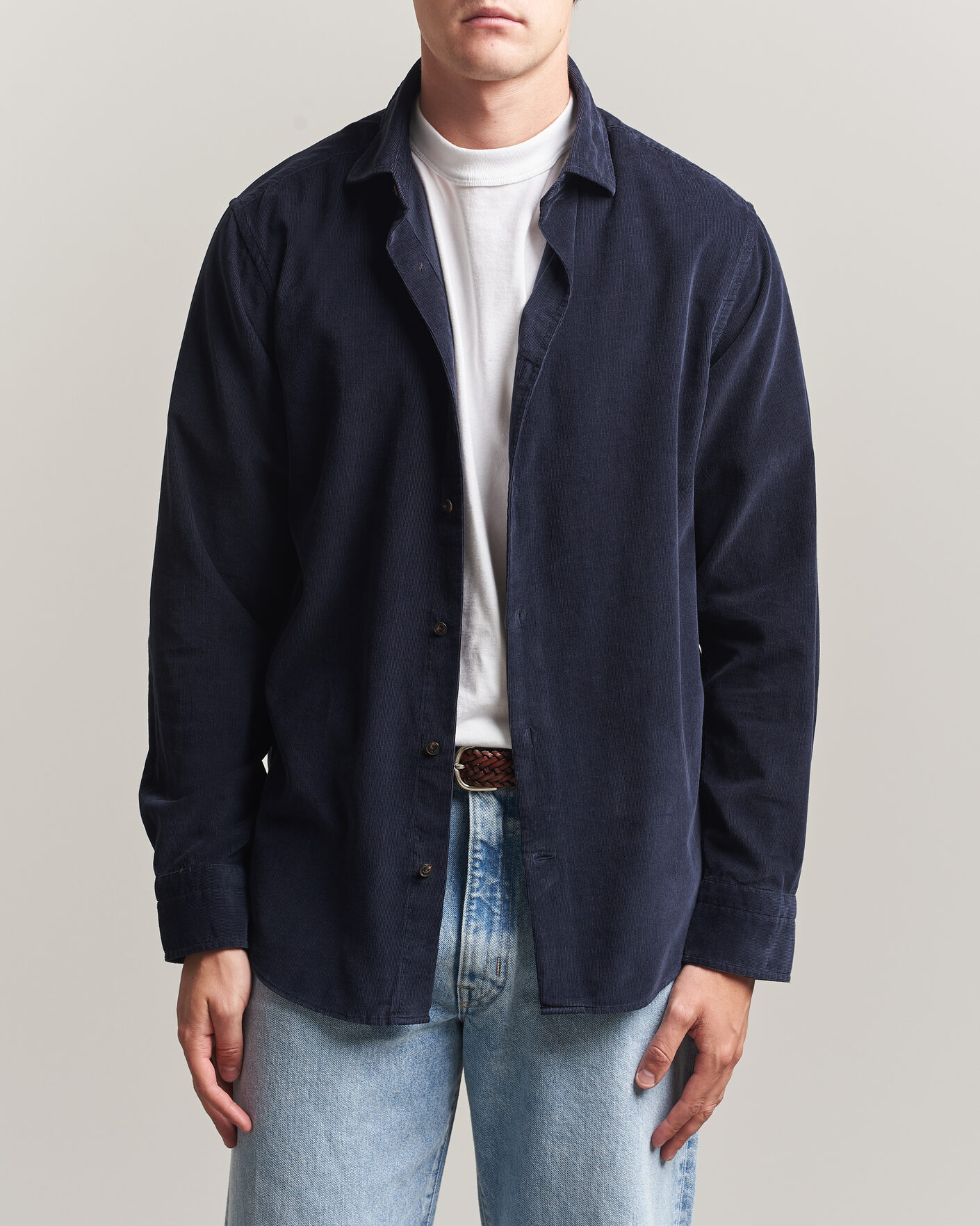 Herre | Skjorter | Gant | Regular Fit Baby Cord Shirt Evening Blue