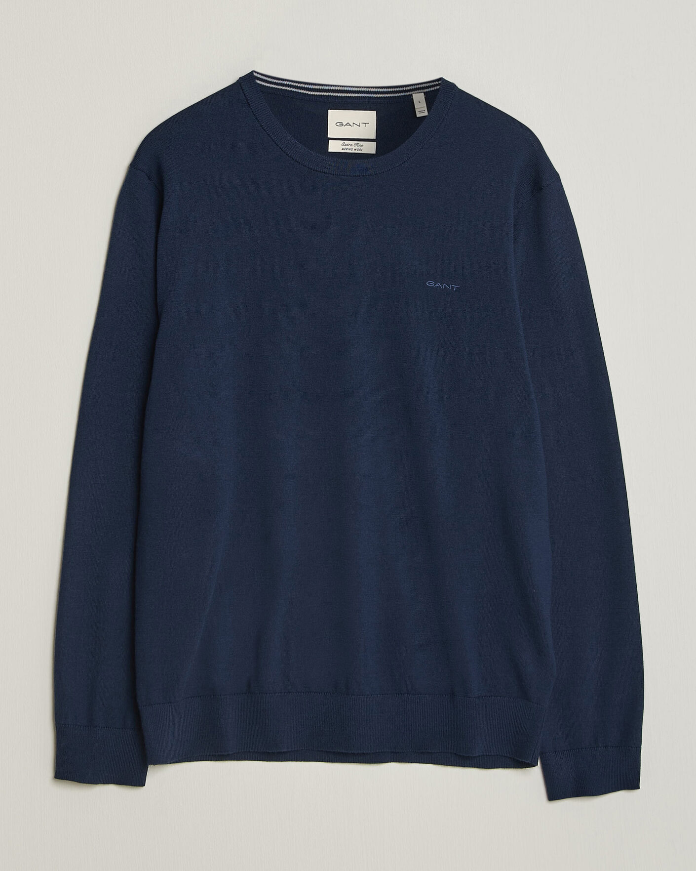 Herre | Trøjer | Gant | Extrafine Merino Knitted Crew Neck Marine