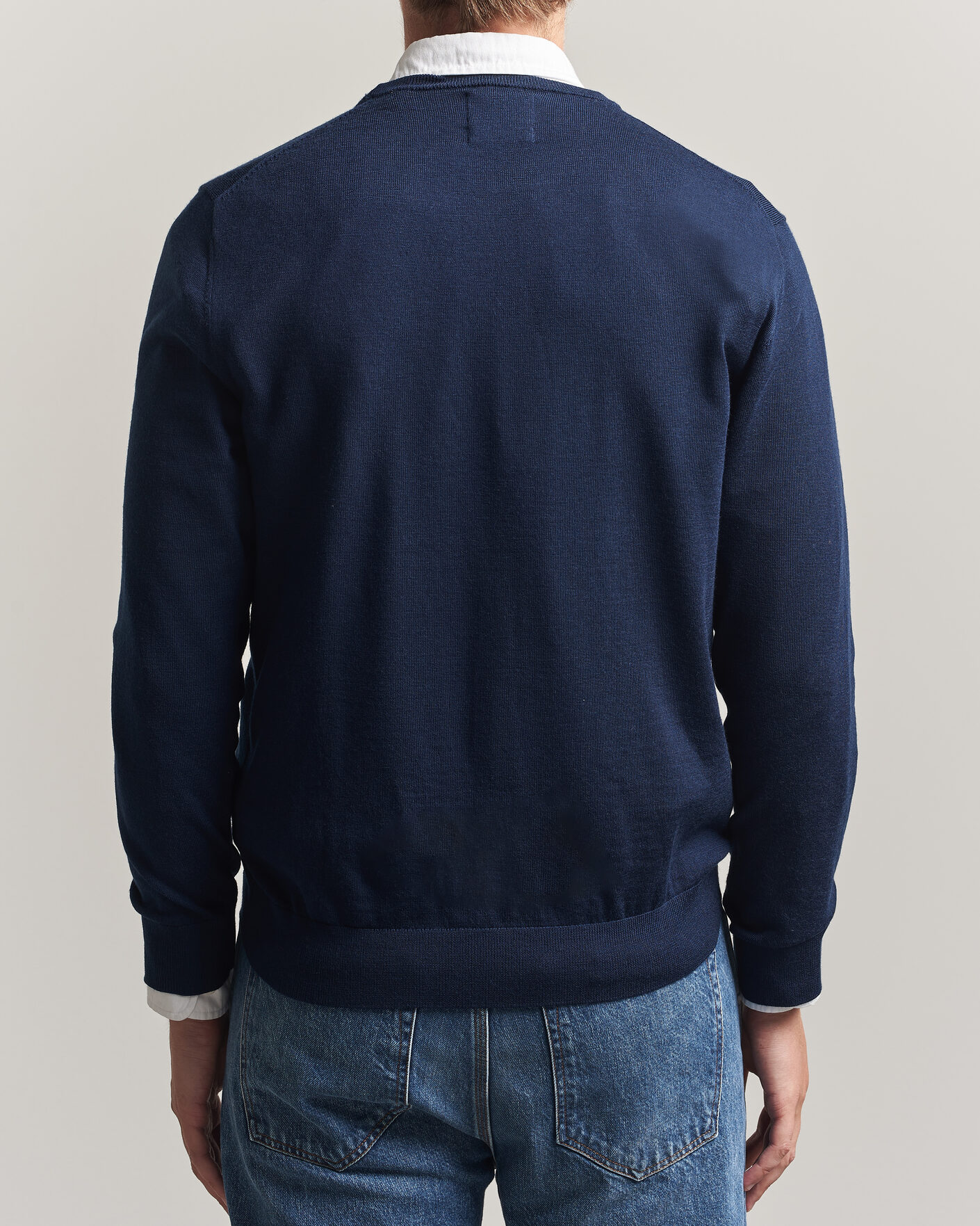 Herre | Trøjer | Gant | Extrafine Merino Knitted Crew Neck Marine