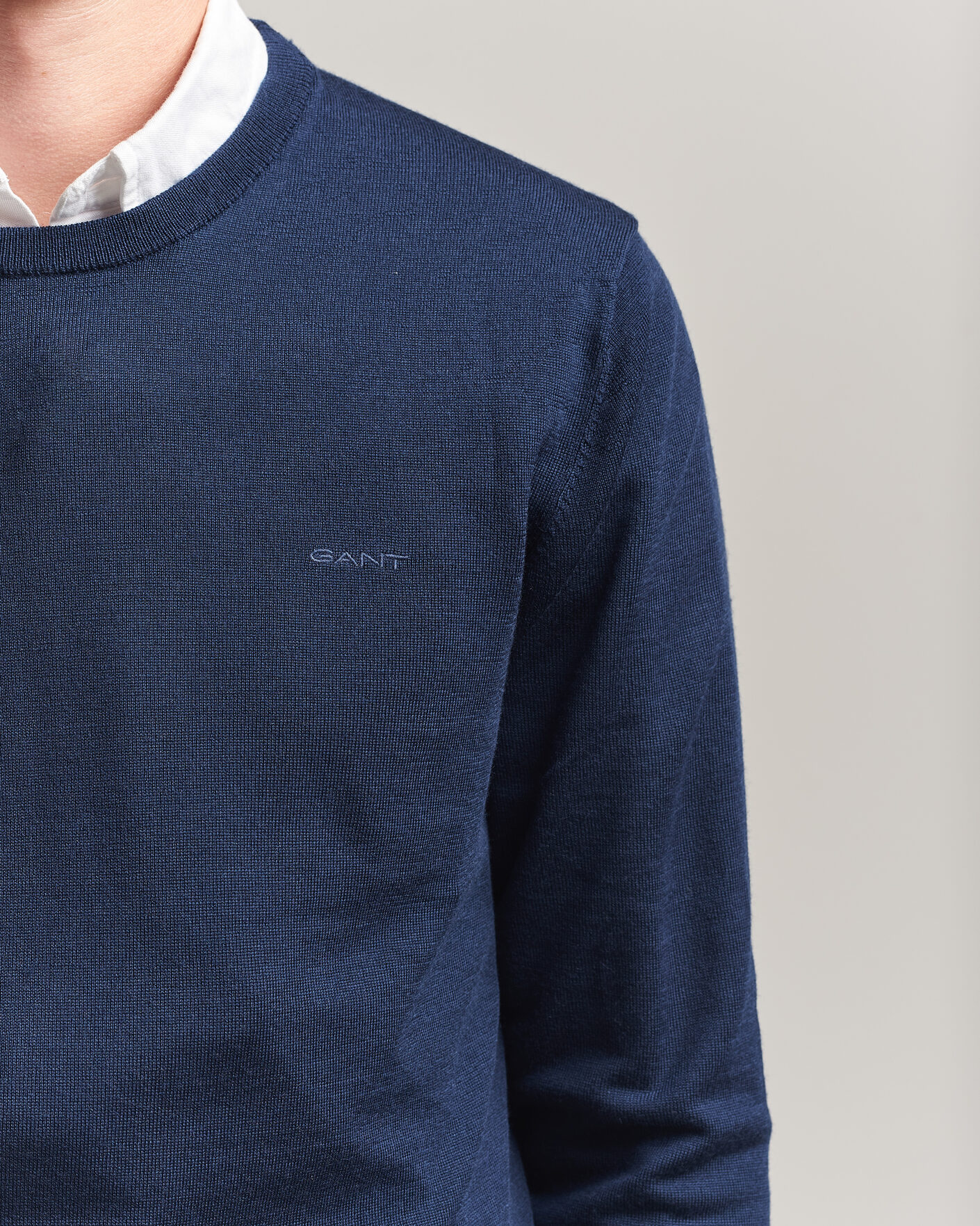 Herre | Trøjer | Gant | Extrafine Merino Knitted Crew Neck Marine