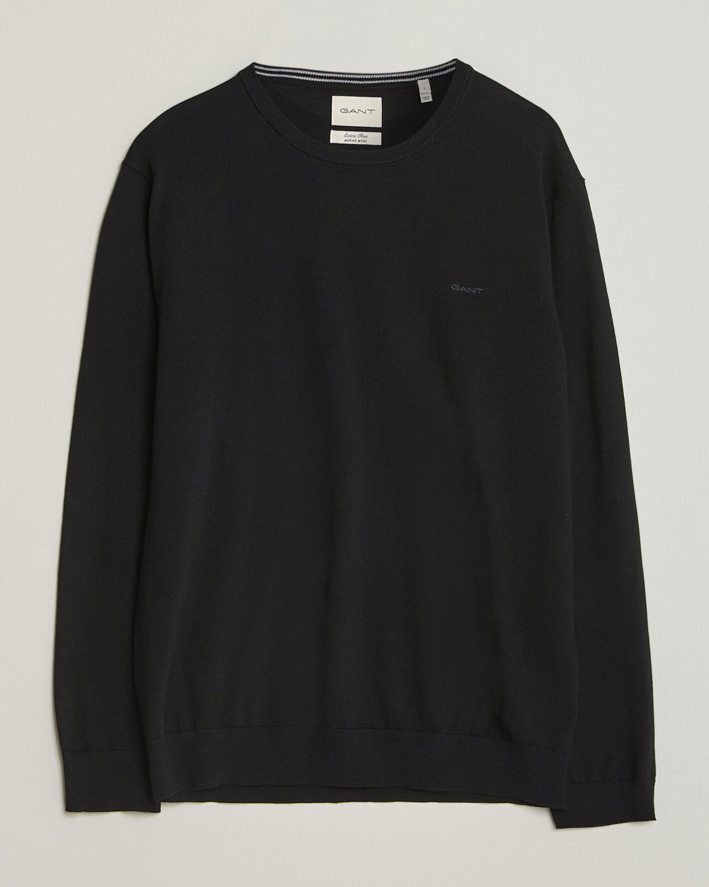 Herre | Trøjer | Gant | Extrafine Merino Knitted Crew Neck Black