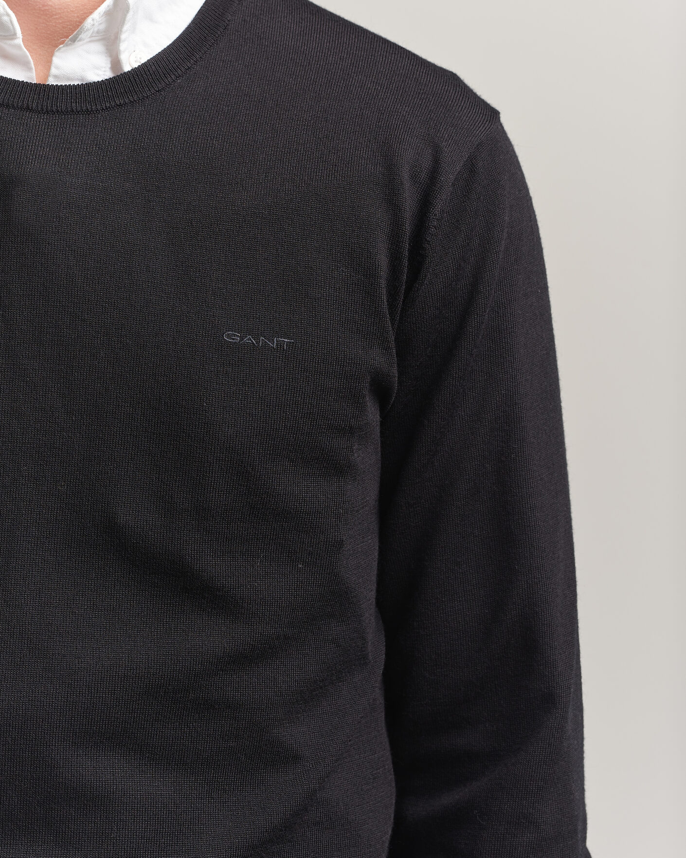 Herre | Trøjer | Gant | Extrafine Merino Knitted Crew Neck Black