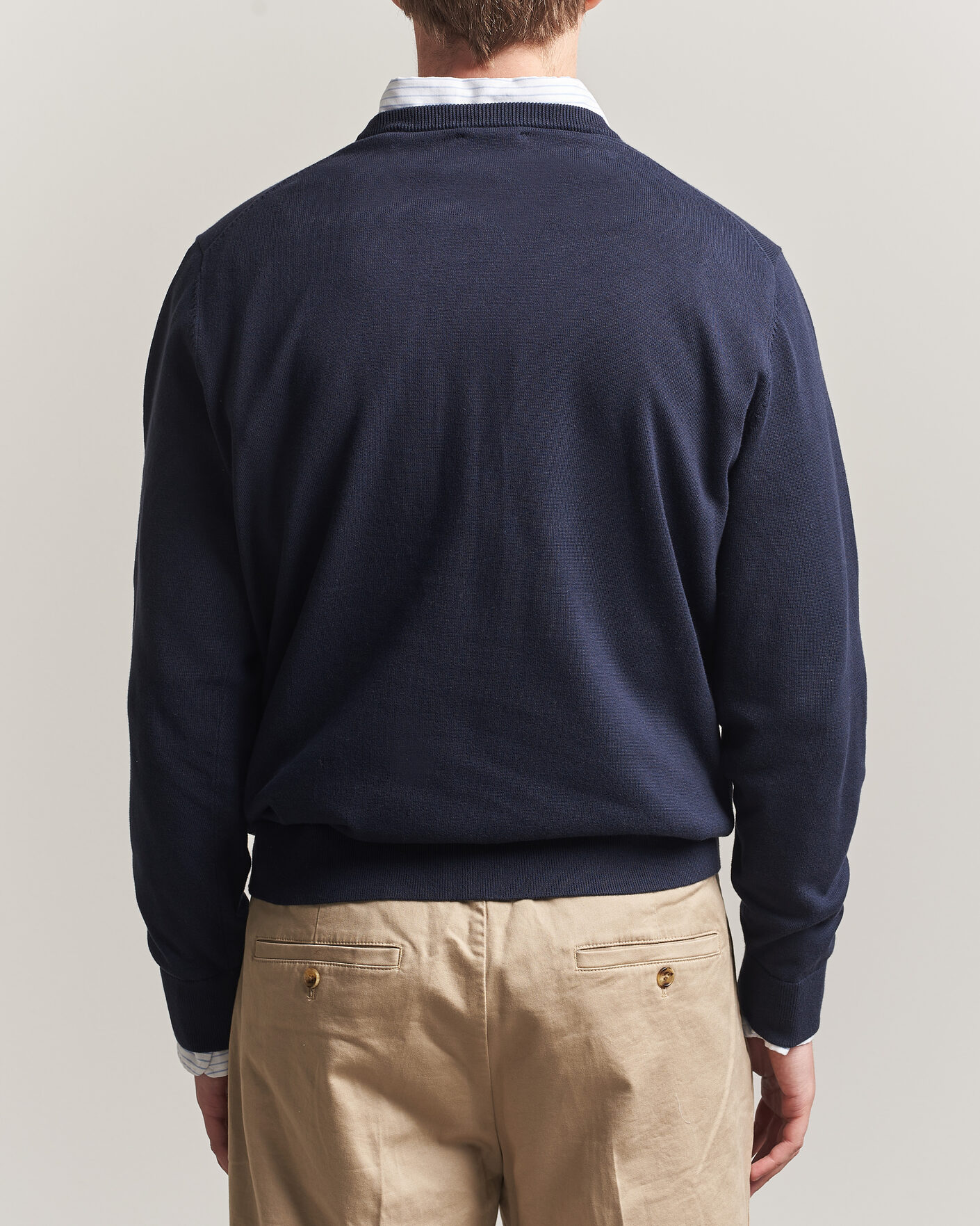 Herre | Trøjer | Gant | Classic Cotton Crew Neck Evening Blue