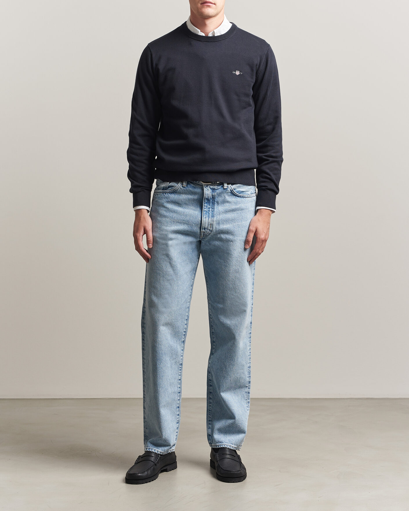 Herre | Trøjer | Gant | Classic Cotton Crew Neck Black