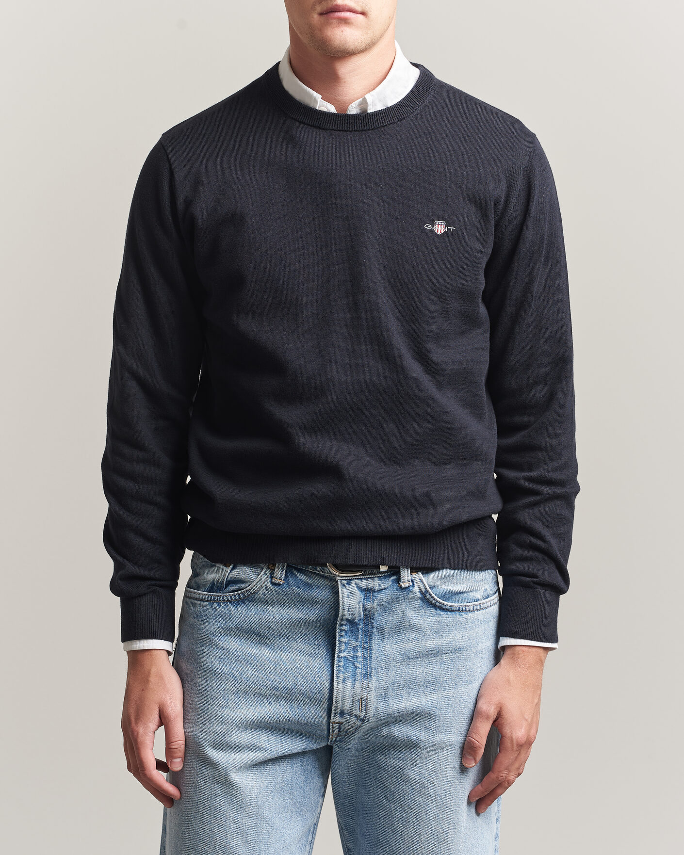 Herre | Trøjer | Gant | Classic Cotton Crew Neck Black
