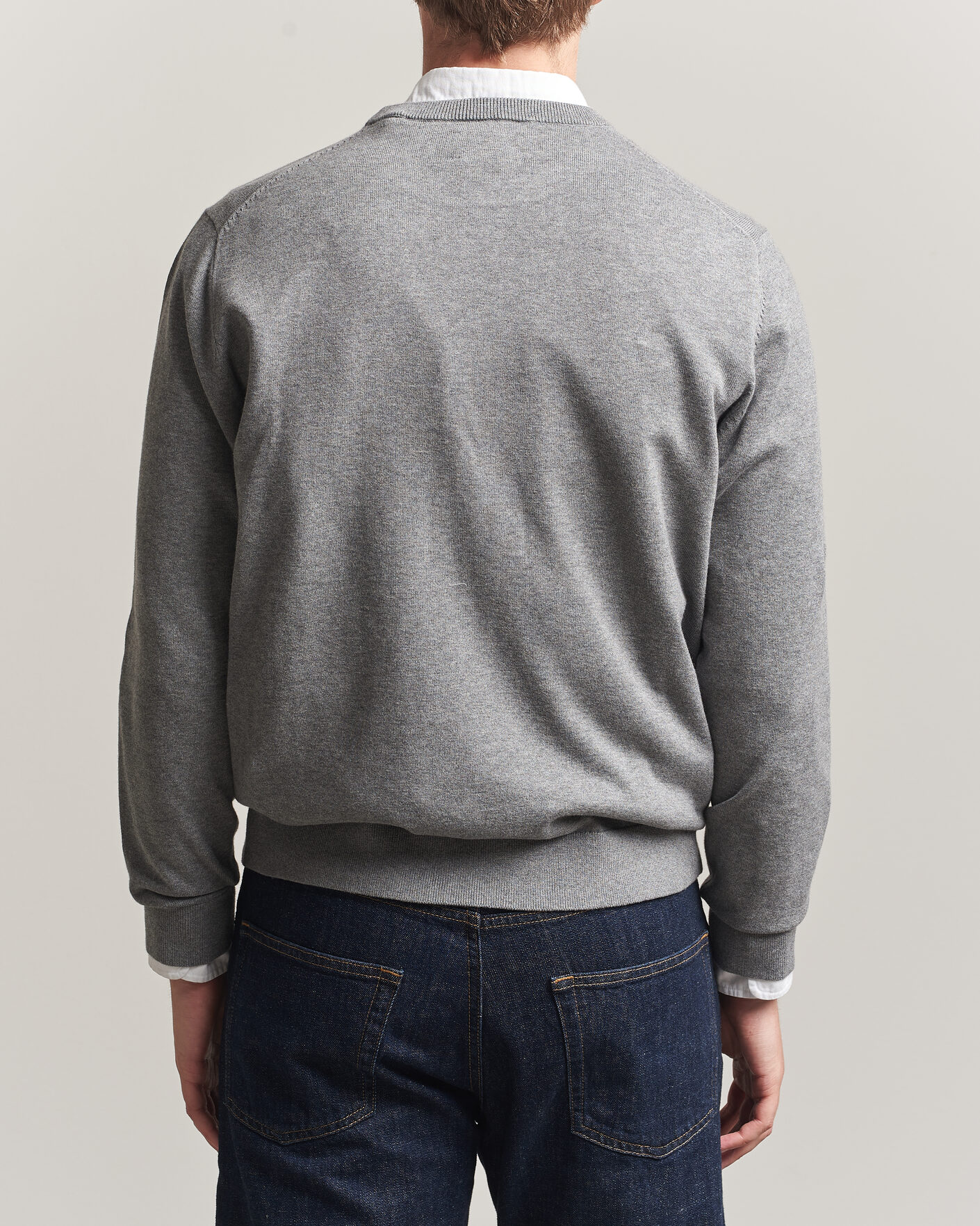 Herre | Trøjer | Gant | Classic Cotton Crew Neck Dark Grey Melange