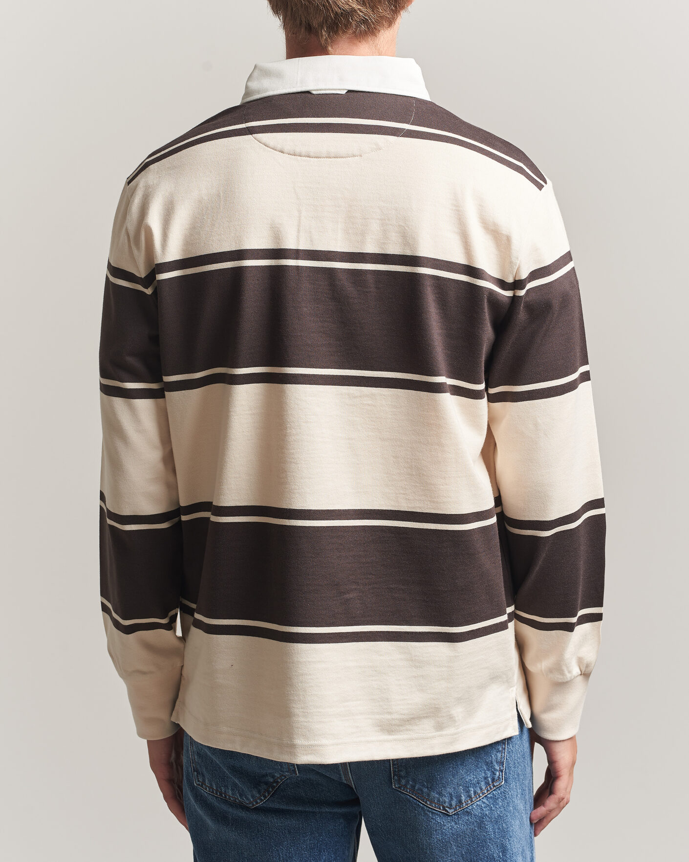 Herre | Trøjer | Gant | Striped Rugger Charred Wood Brown
