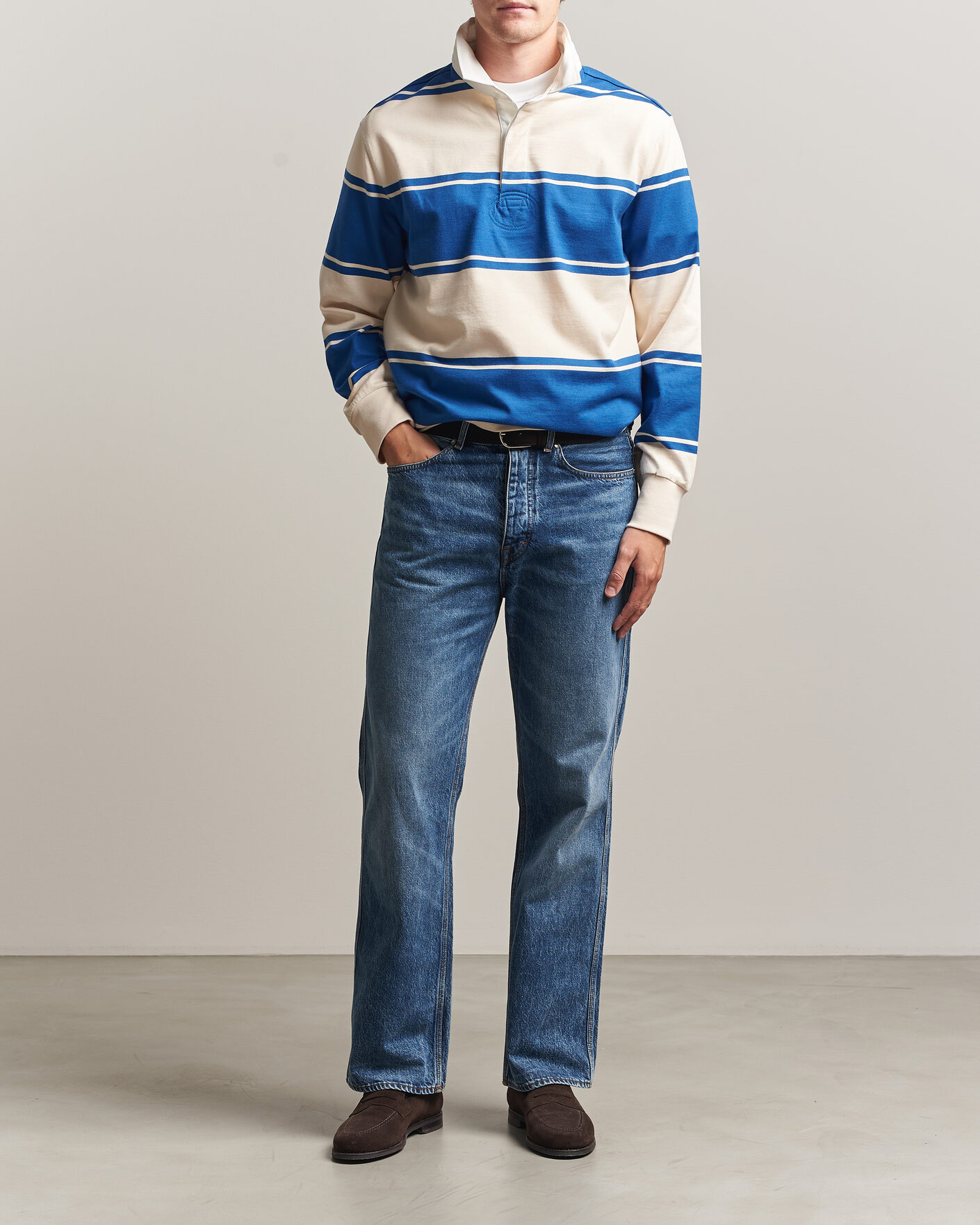 Herre | Trøjer | Gant | Striped Rugger Nautical Blue