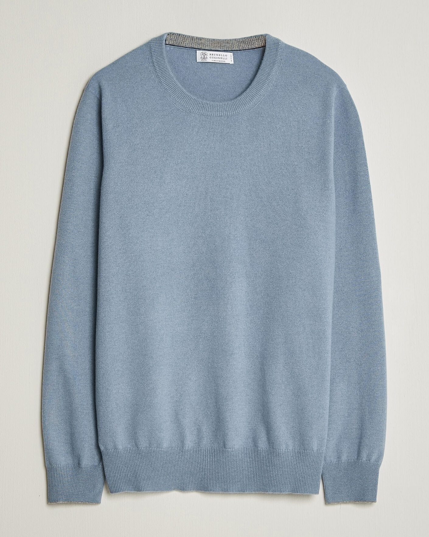 Herre | Trøjer | Brunello Cucinelli | 2 Ply Cashmere Pullover Denim Blue