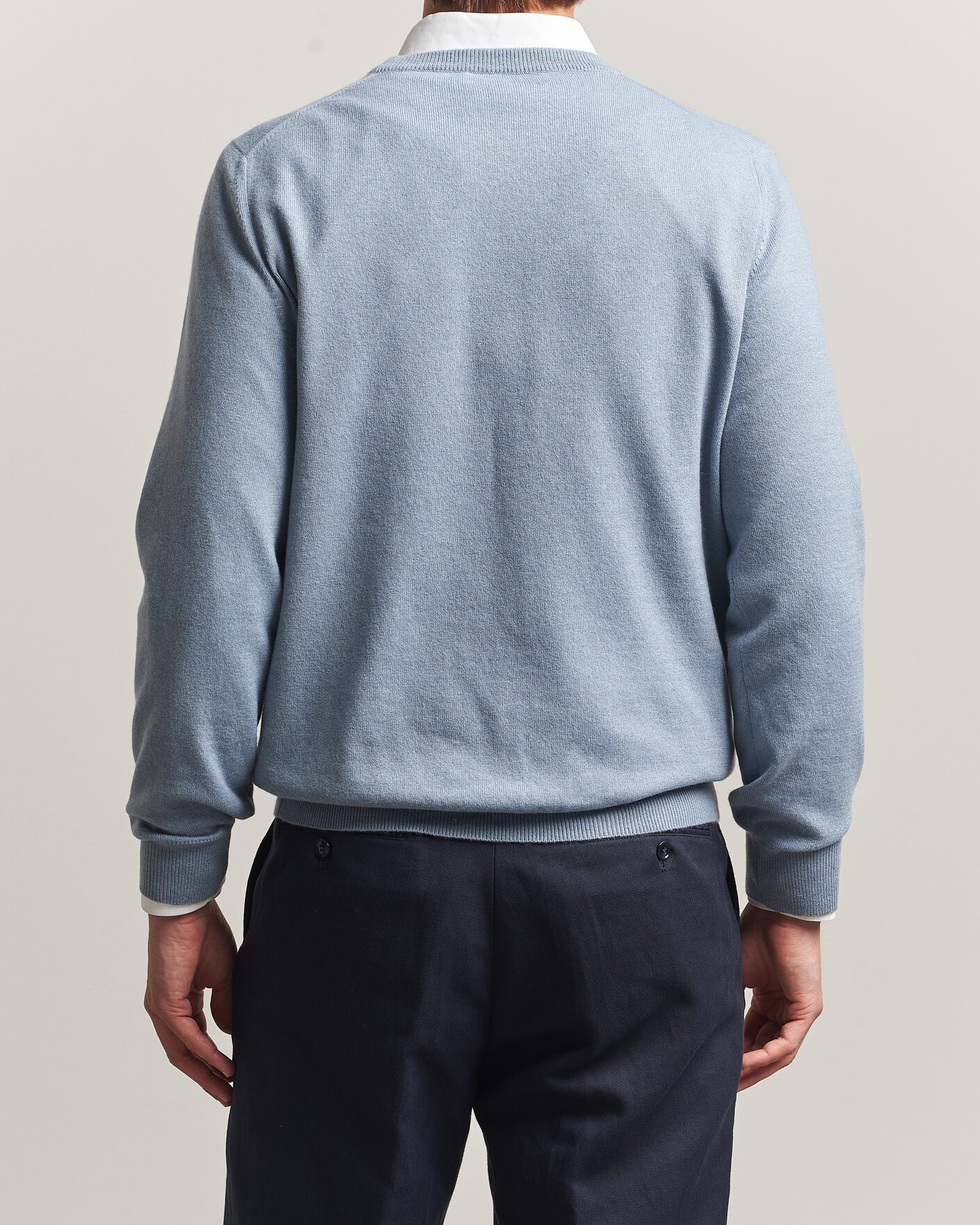 Herre | Trøjer | Brunello Cucinelli | 2 Ply Cashmere Pullover Denim Blue