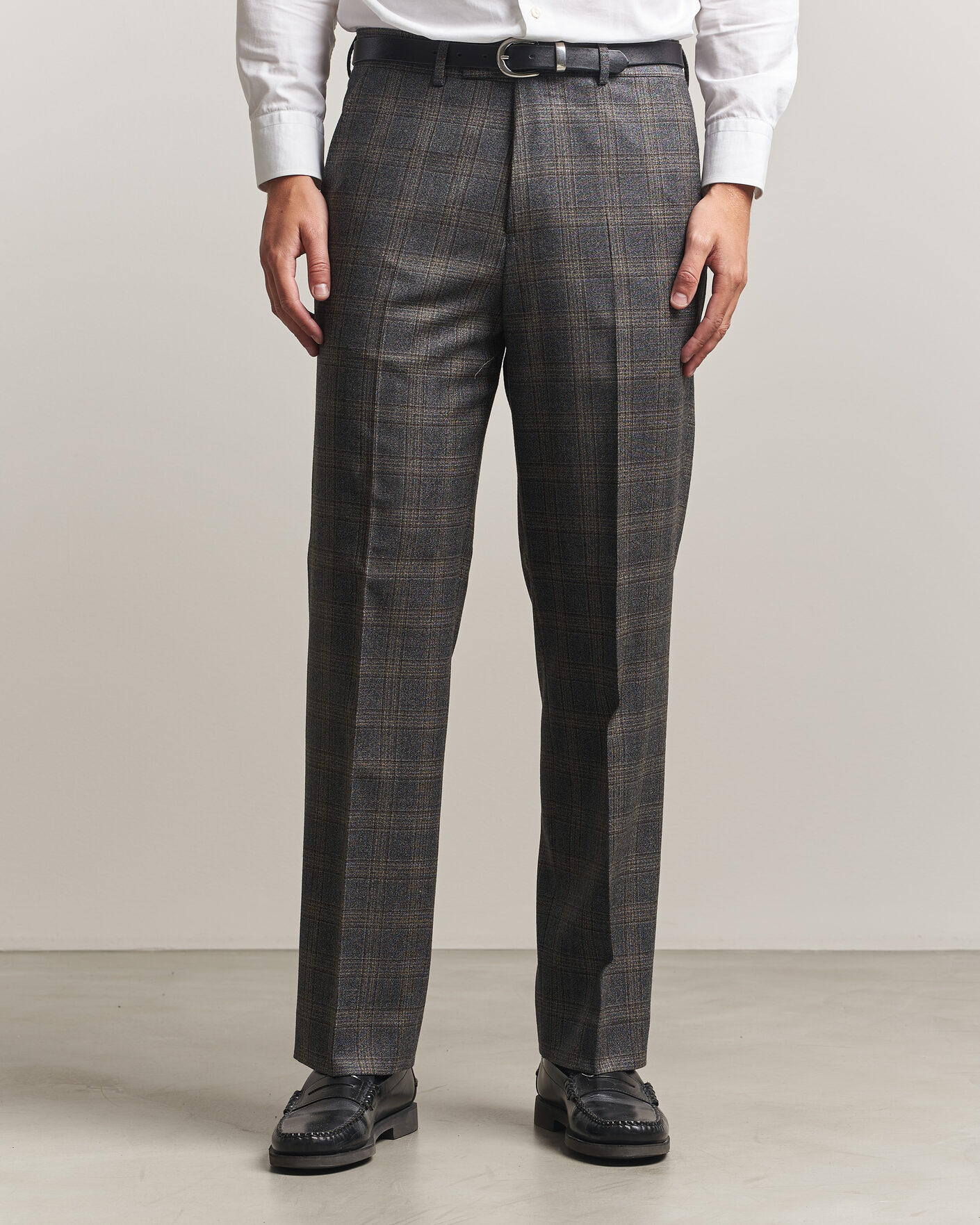 Herre | Bukser | Gant | Wool Glencheck Suit Trousers Ceramic Grey