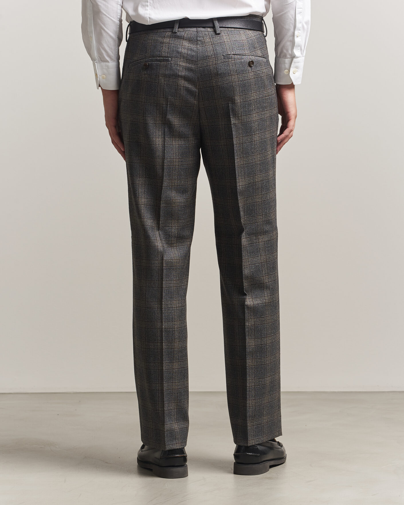 Herre | Bukser | Gant | Wool Glencheck Suit Trousers Ceramic Grey