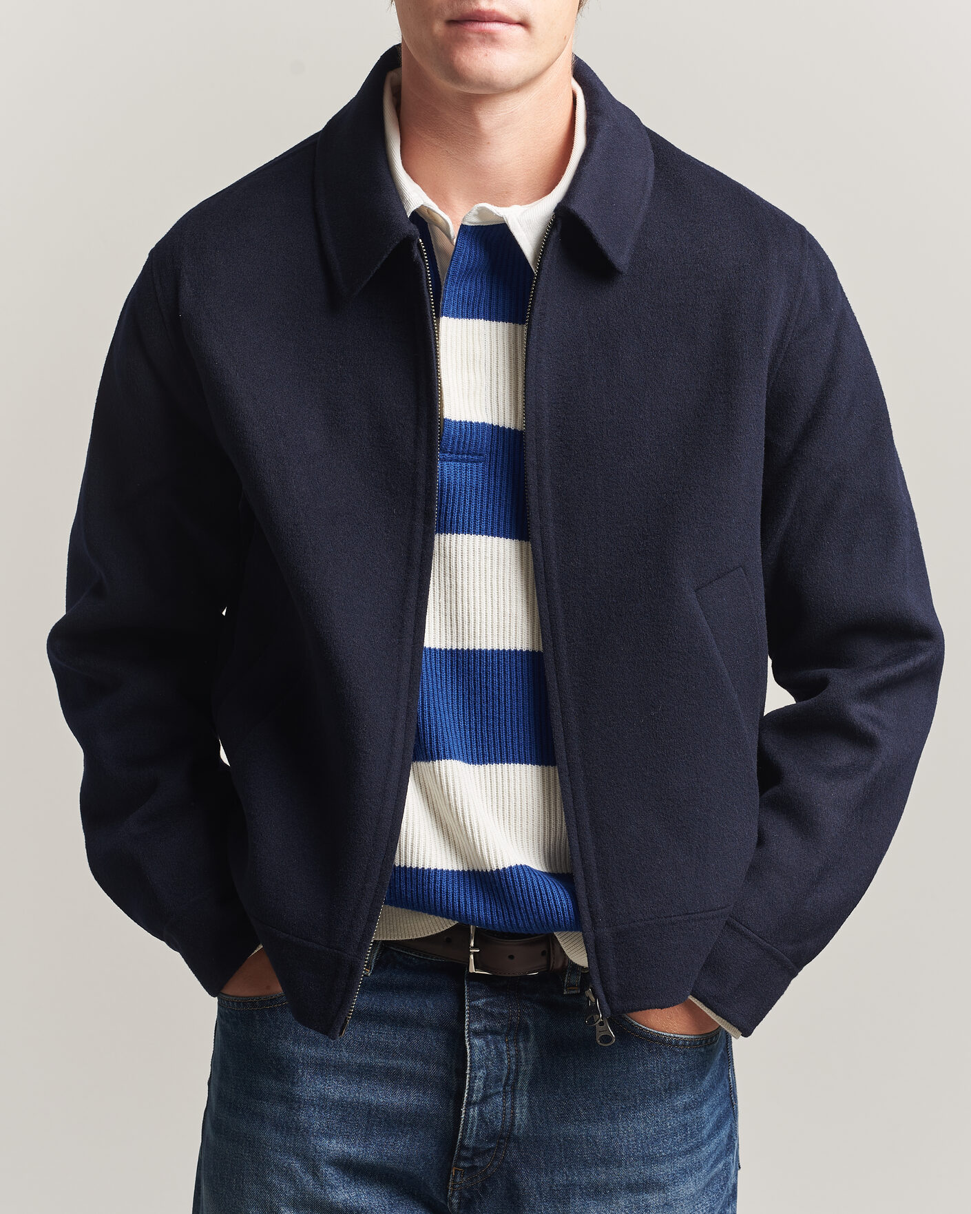 Herre | Jakker | Gant | Handstitched Wool/Cashmere Jacket Evening Blue