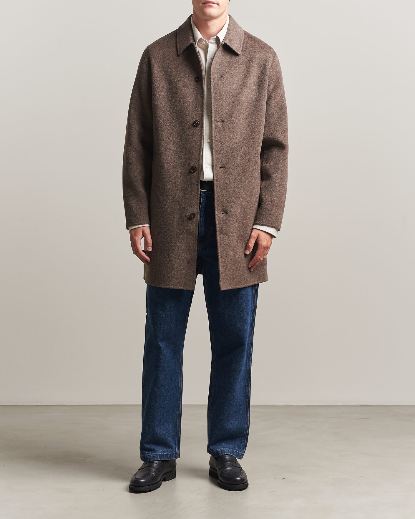Herre | Jakker | Gant | Handstitched Wool/Cashmere Top Coat Shadow Brown
