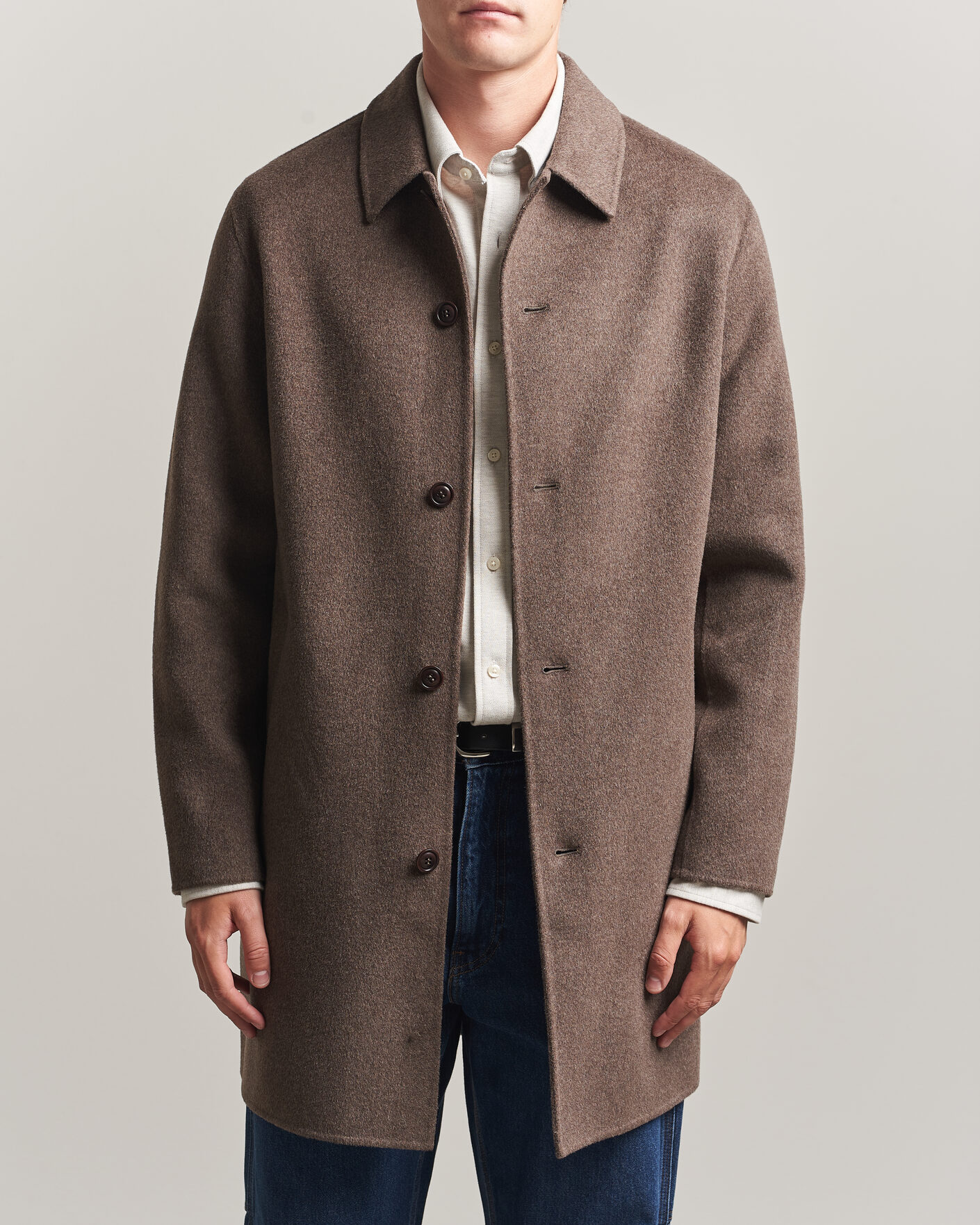 Herre | Jakker | Gant | Handstitched Wool/Cashmere Top Coat Shadow Brown