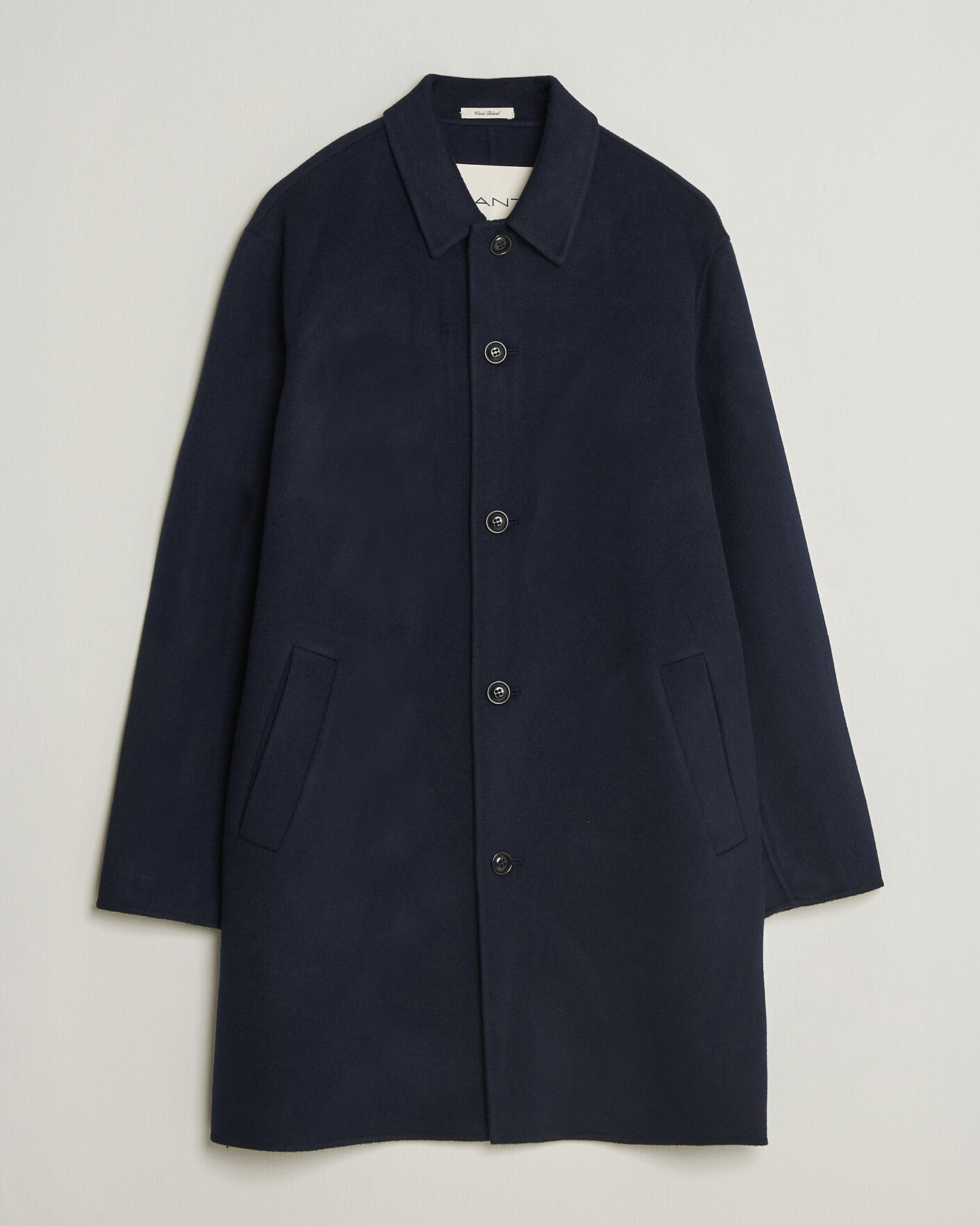 Herre | Jakker | Gant | Handstitched Wool/Cashmere Top Coat Evening Blue