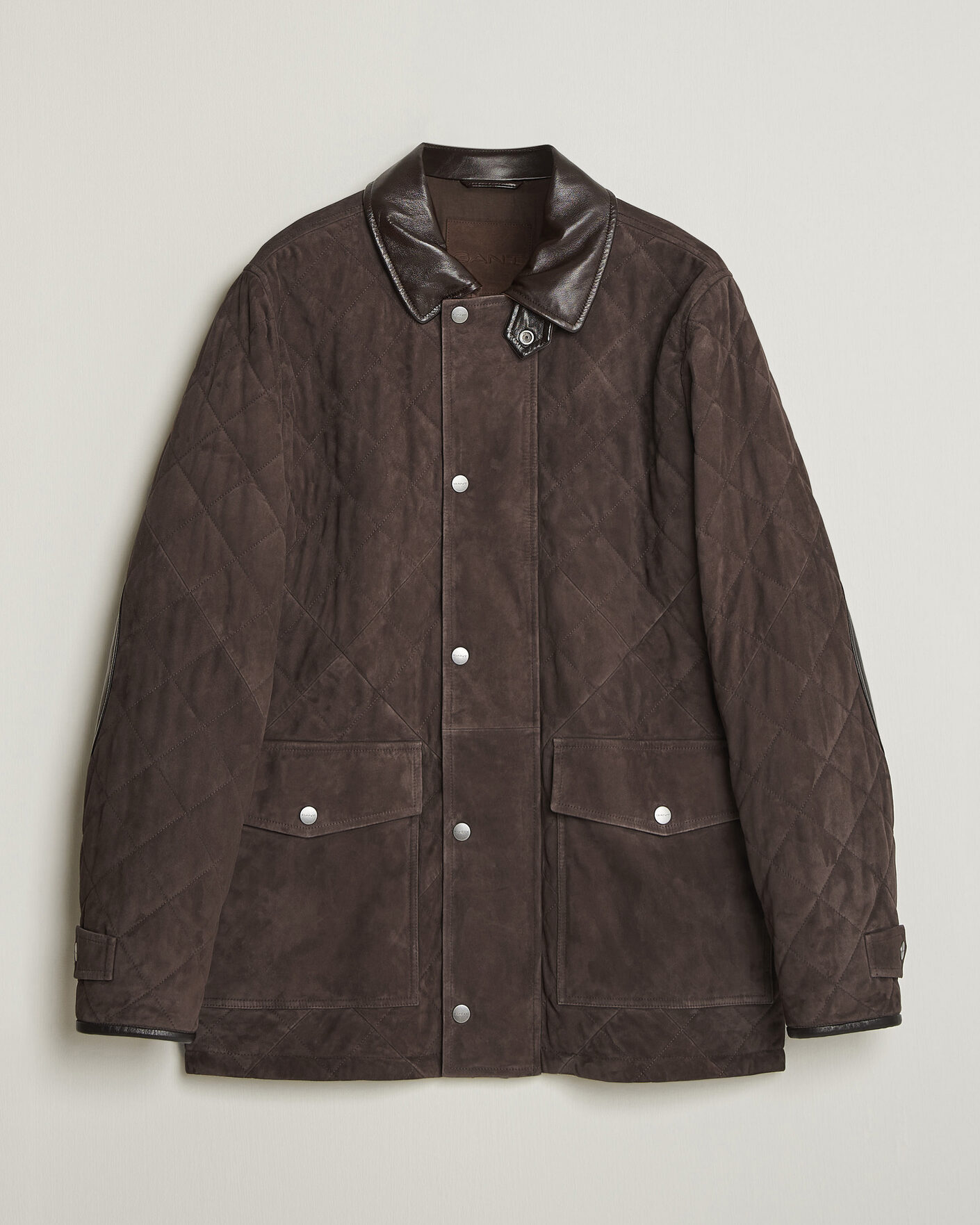 Herre | Jakker | Gant | Quilted Suede Jacket Black Brown