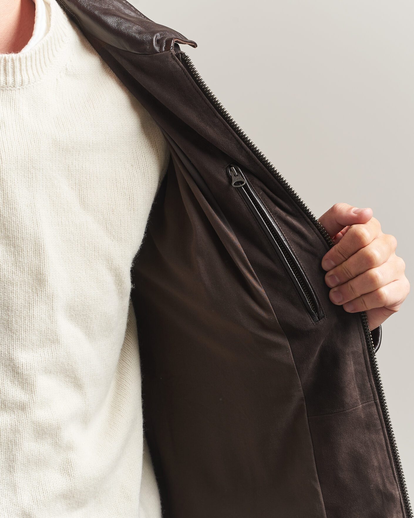 Herre | Jakker | Gant | Quilted Suede Jacket Black Brown