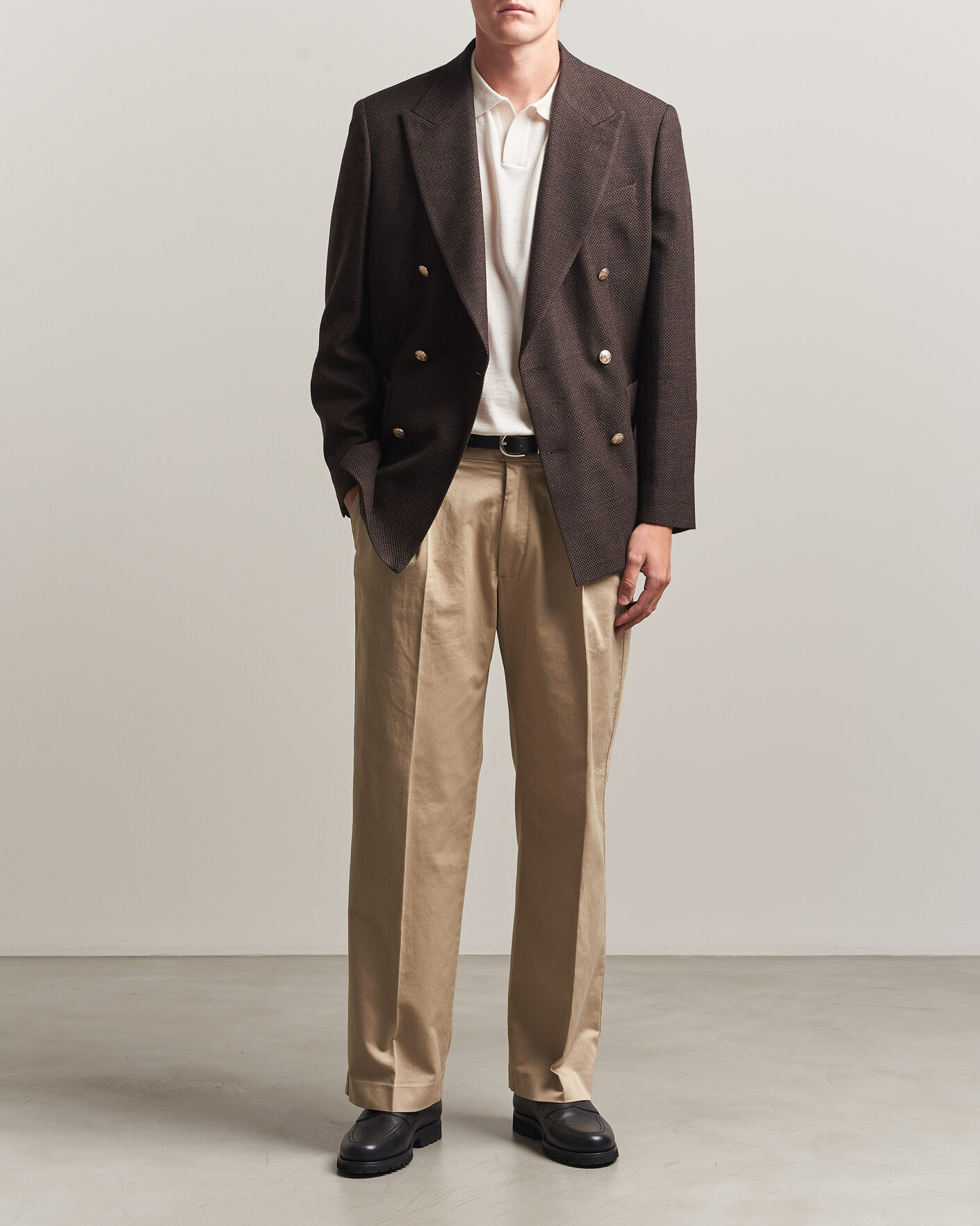 Herre | Blazere & jakker | Gant | Wool Textured Double Breasted Blazer Black Brown