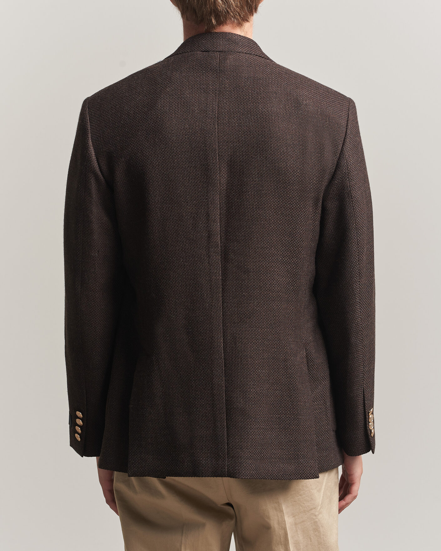 Herre | Blazere & jakker | Gant | Wool Textured Double Breasted Blazer Black Brown