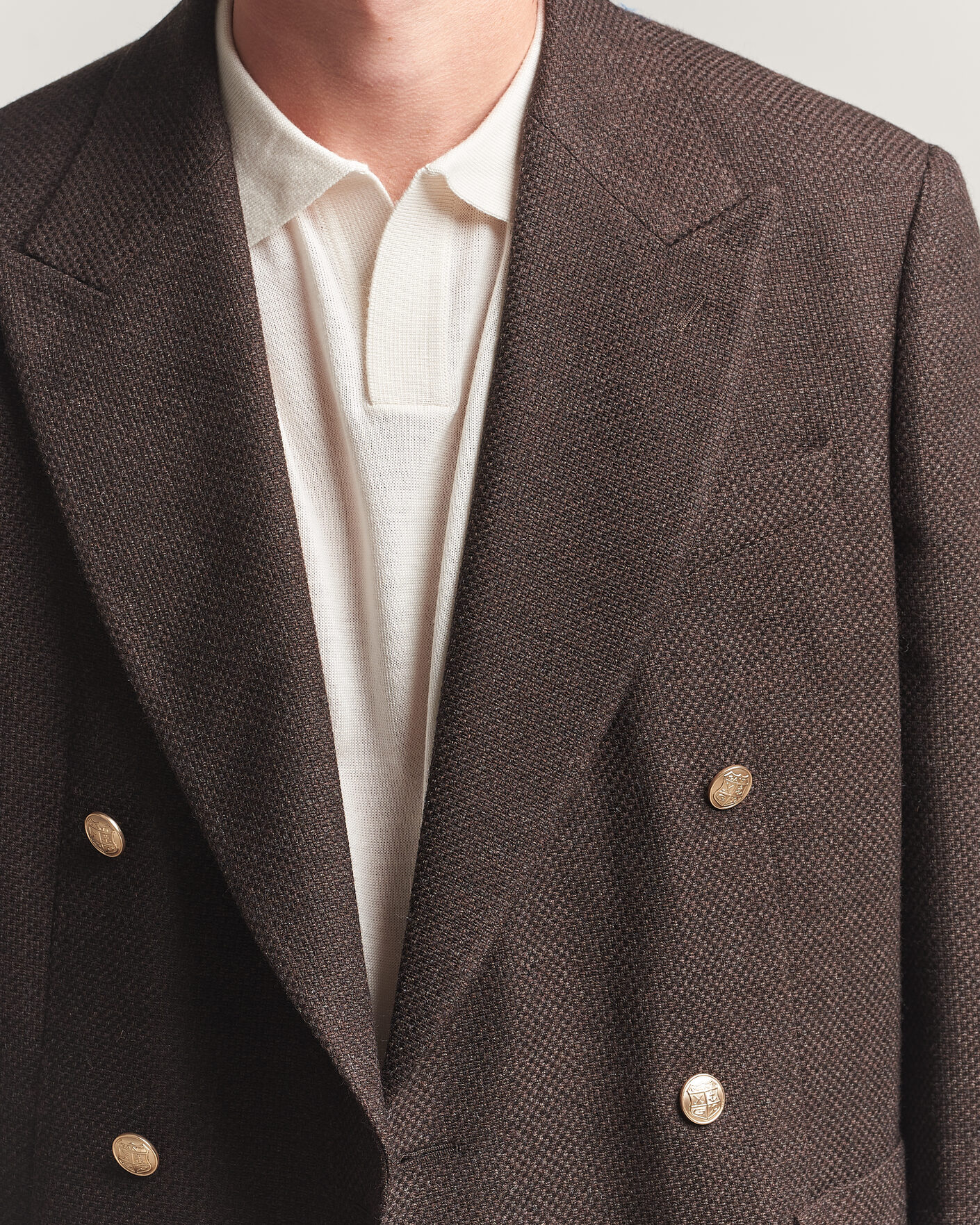 Herre | Blazere & jakker | Gant | Wool Textured Double Breasted Blazer Black Brown