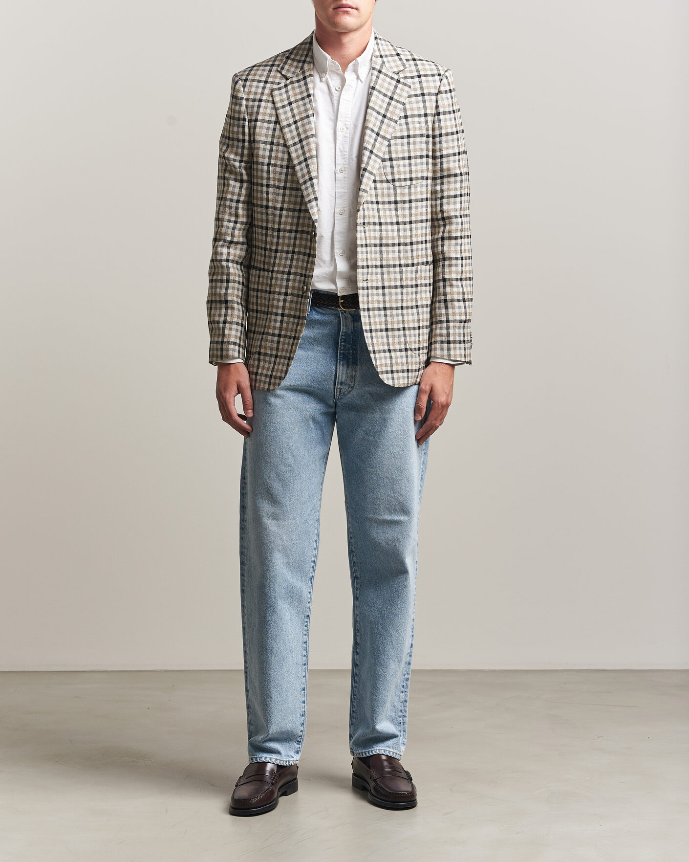Herre | Blazere & jakker | Gant | Wool/Linen Checked Blazer Cream