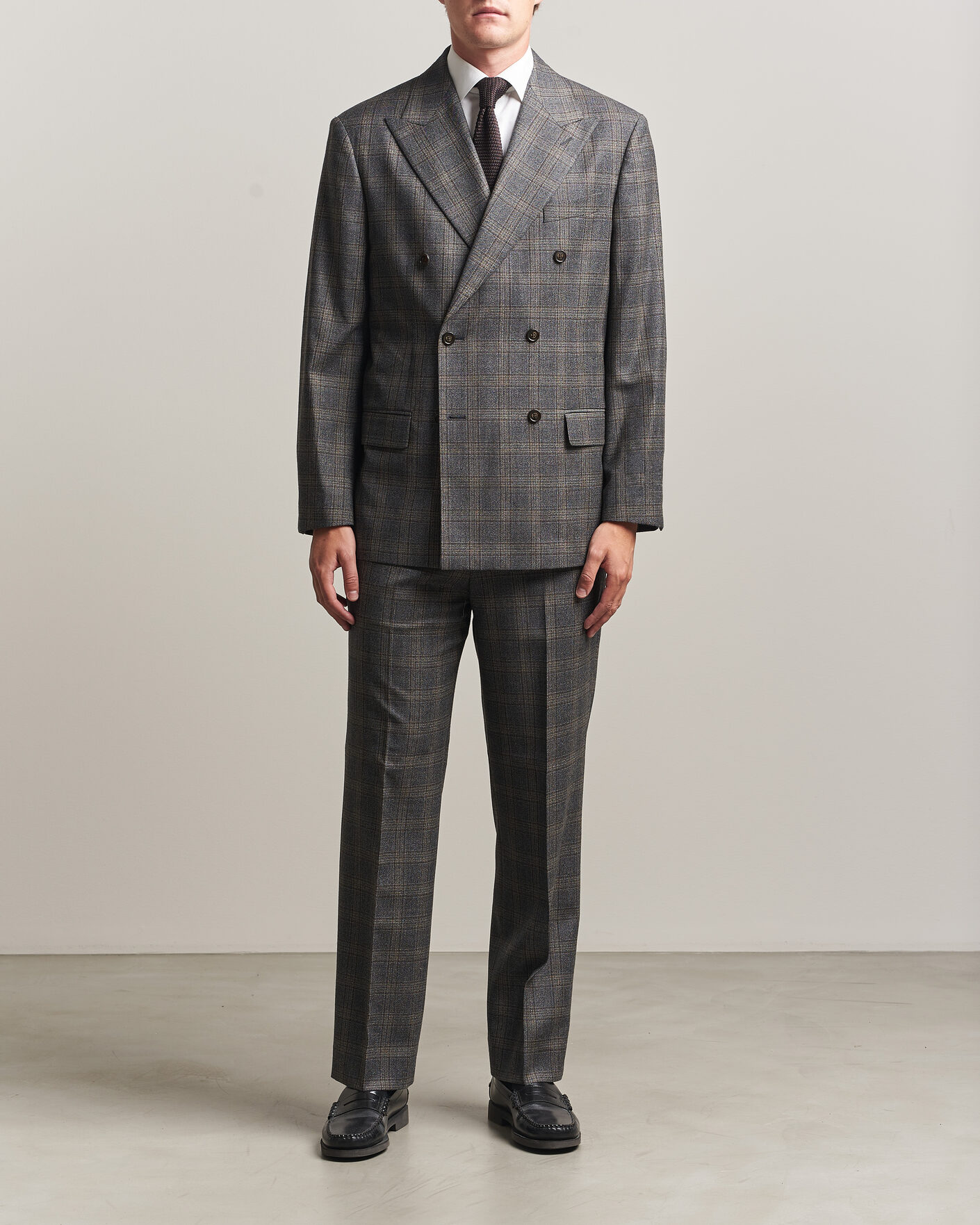 Herre | Blazere & jakker | Gant | Wool Glencheck Double Breasted Blazer Ceramic Grey