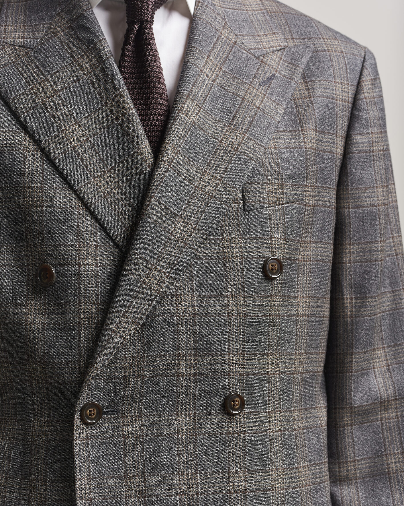 Herre | Blazere & jakker | Gant | Wool Glencheck Double Breasted Blazer Ceramic Grey