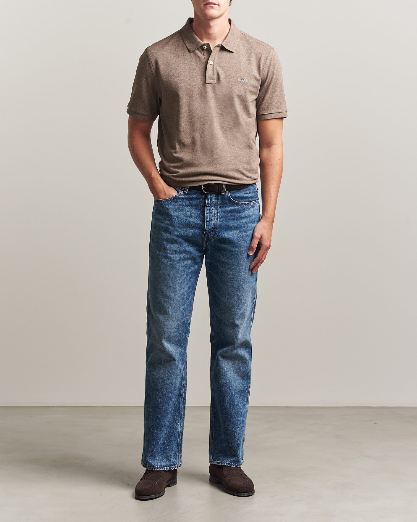 Herre | Polotrøjer | Gant | The Original Polo Dark Hazelnut Melange