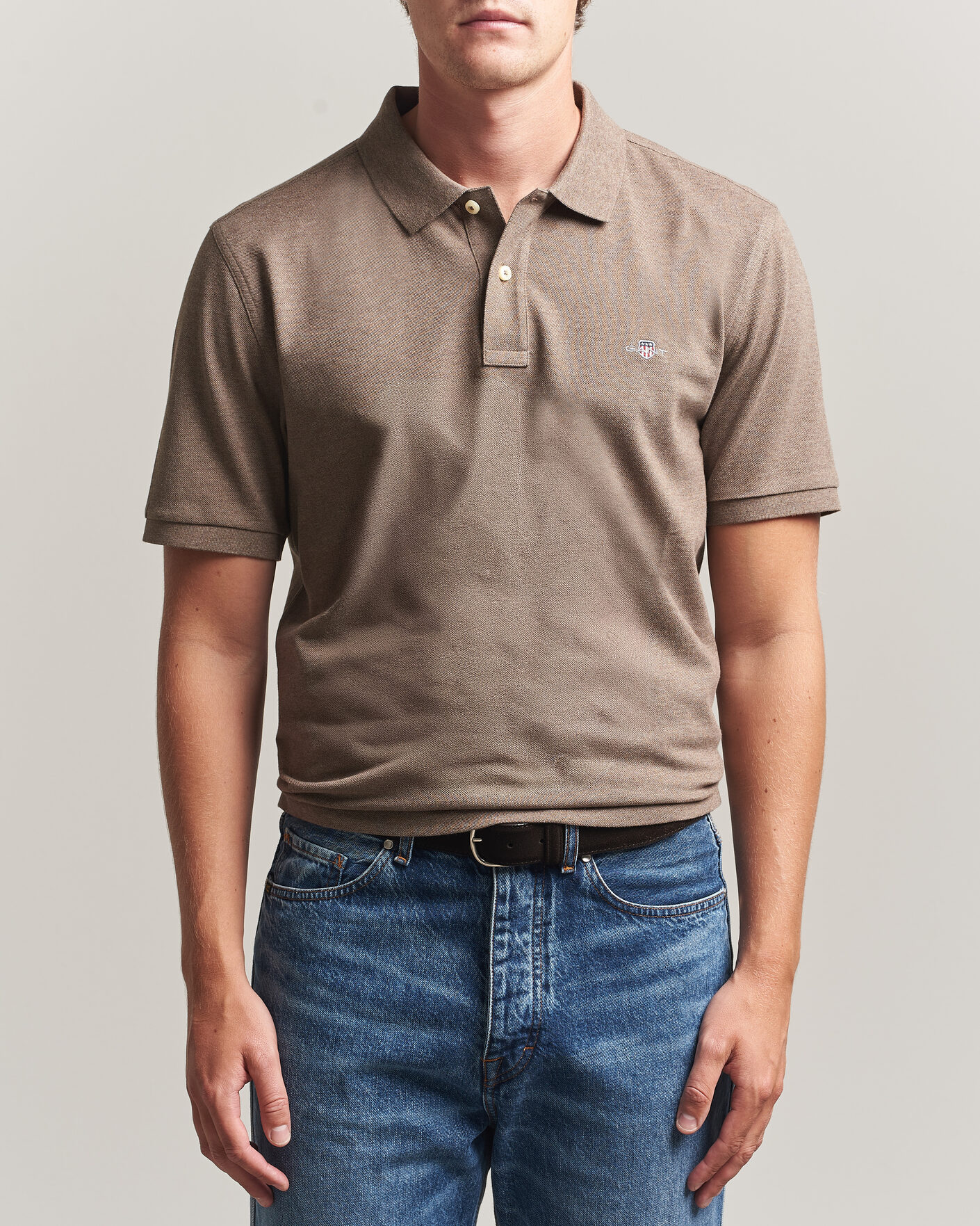 Herre | Polotrøjer | Gant | The Original Polo Dark Hazelnut Melange