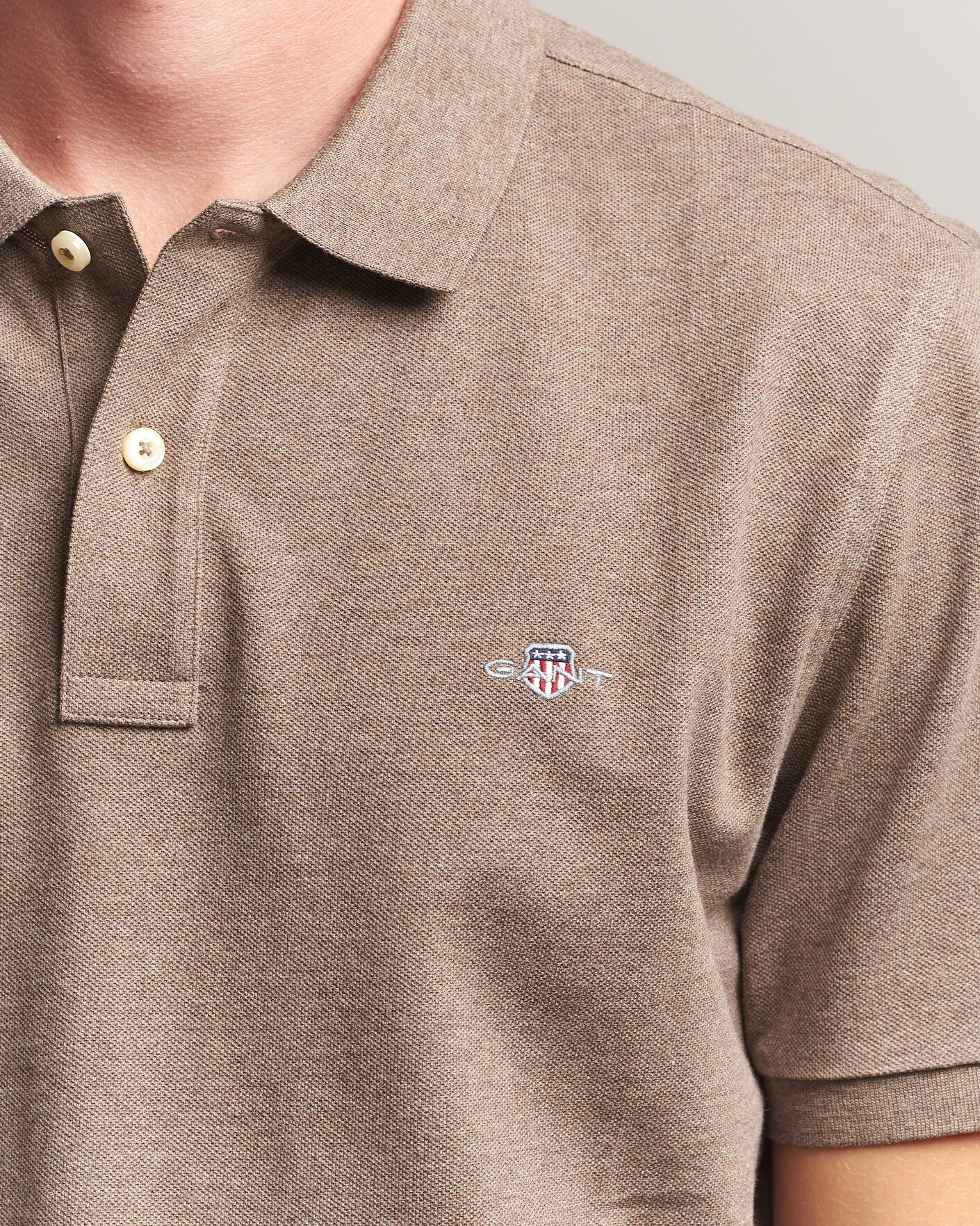 Herre | Polotrøjer | Gant | The Original Polo Dark Hazelnut Melange