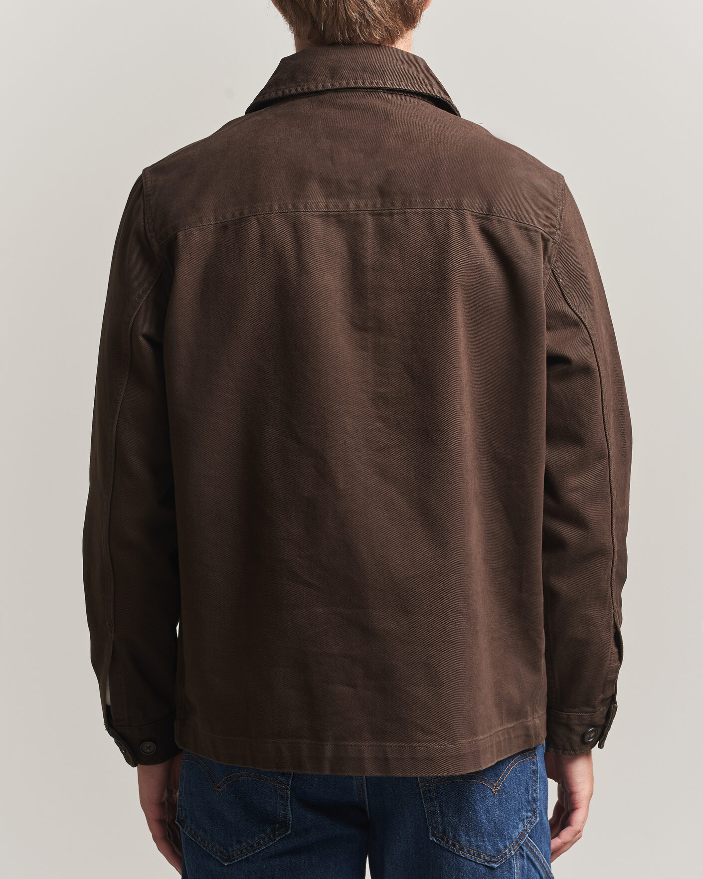 Herre | Skjorter | Gant | Regular Fit Brushed Twill Overshirt Black Brown