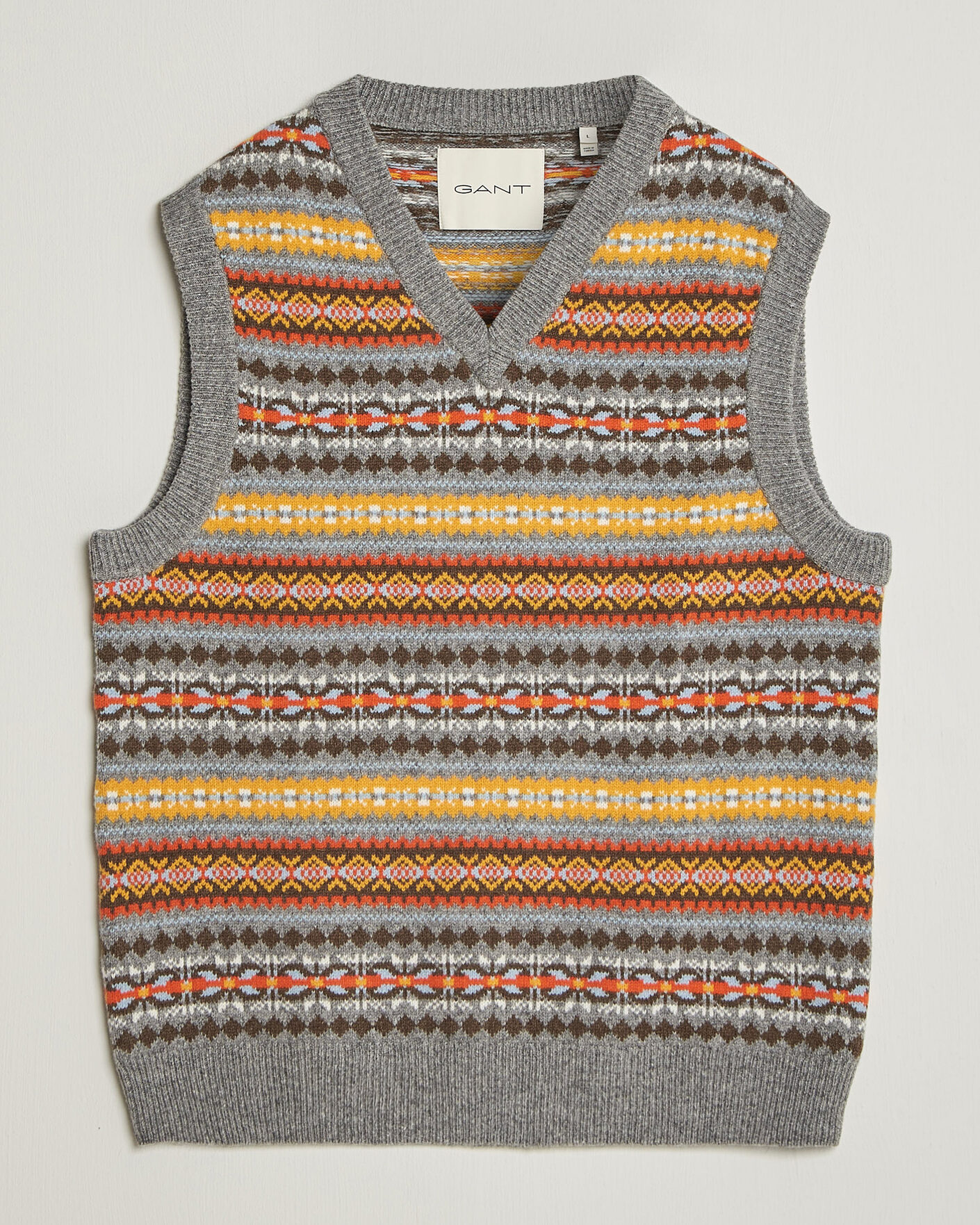 Herre | Trøjer | Gant | Wool Knitted Fairisle Vest Multi
