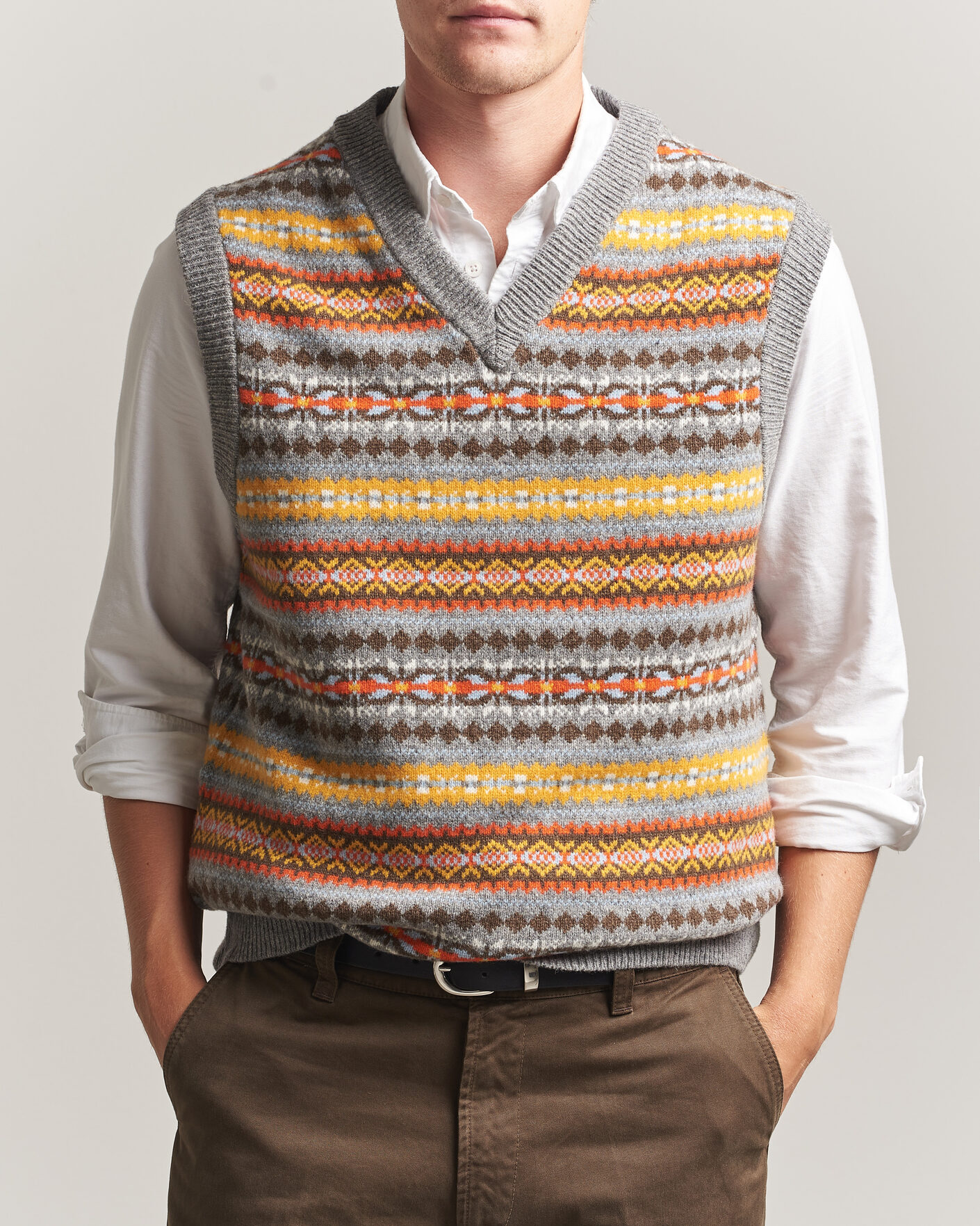 Herre | Trøjer | Gant | Wool Knitted Fairisle Vest Multi