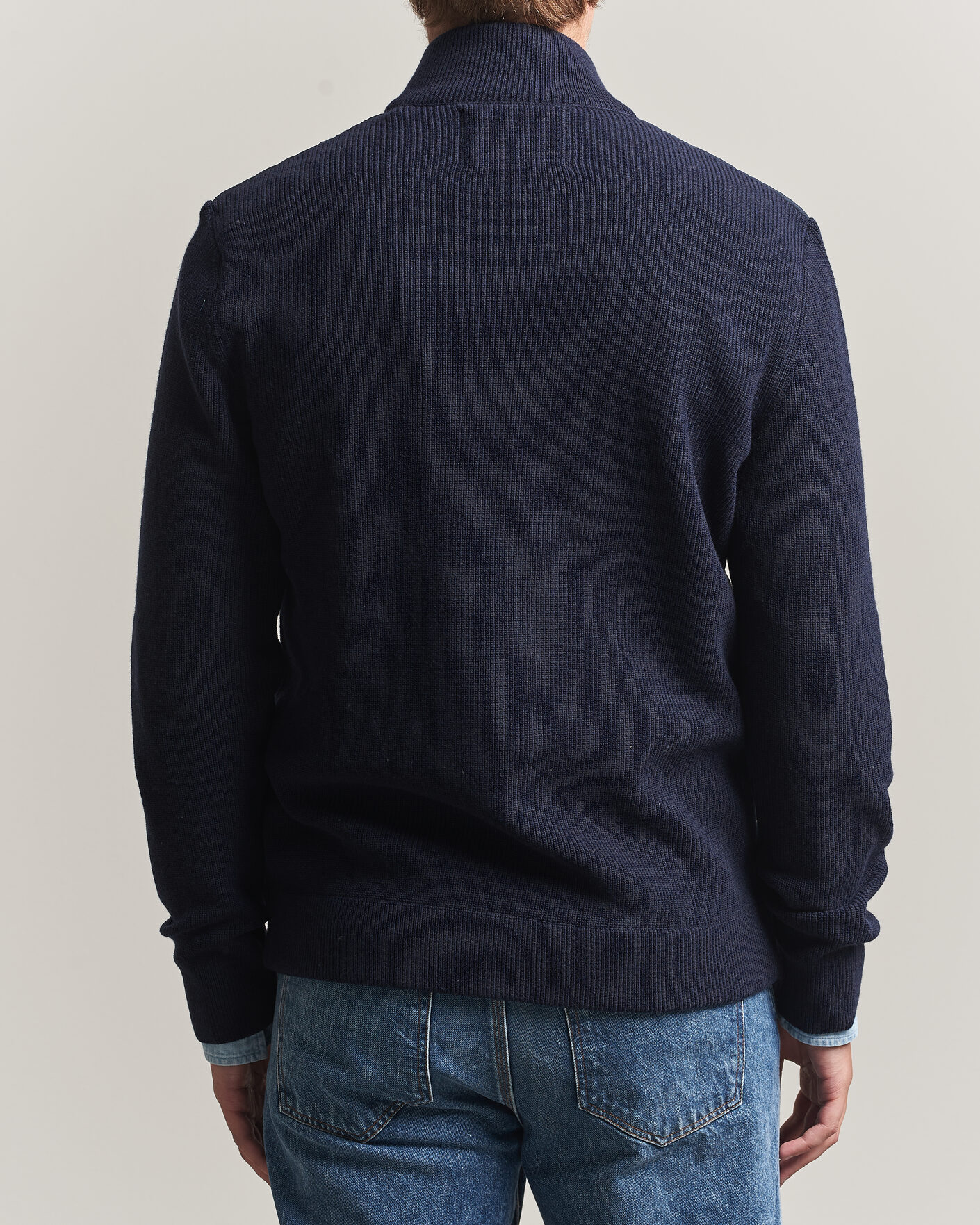Herre | Trøjer | Gant | Hybrid Full Zip Evening Blue