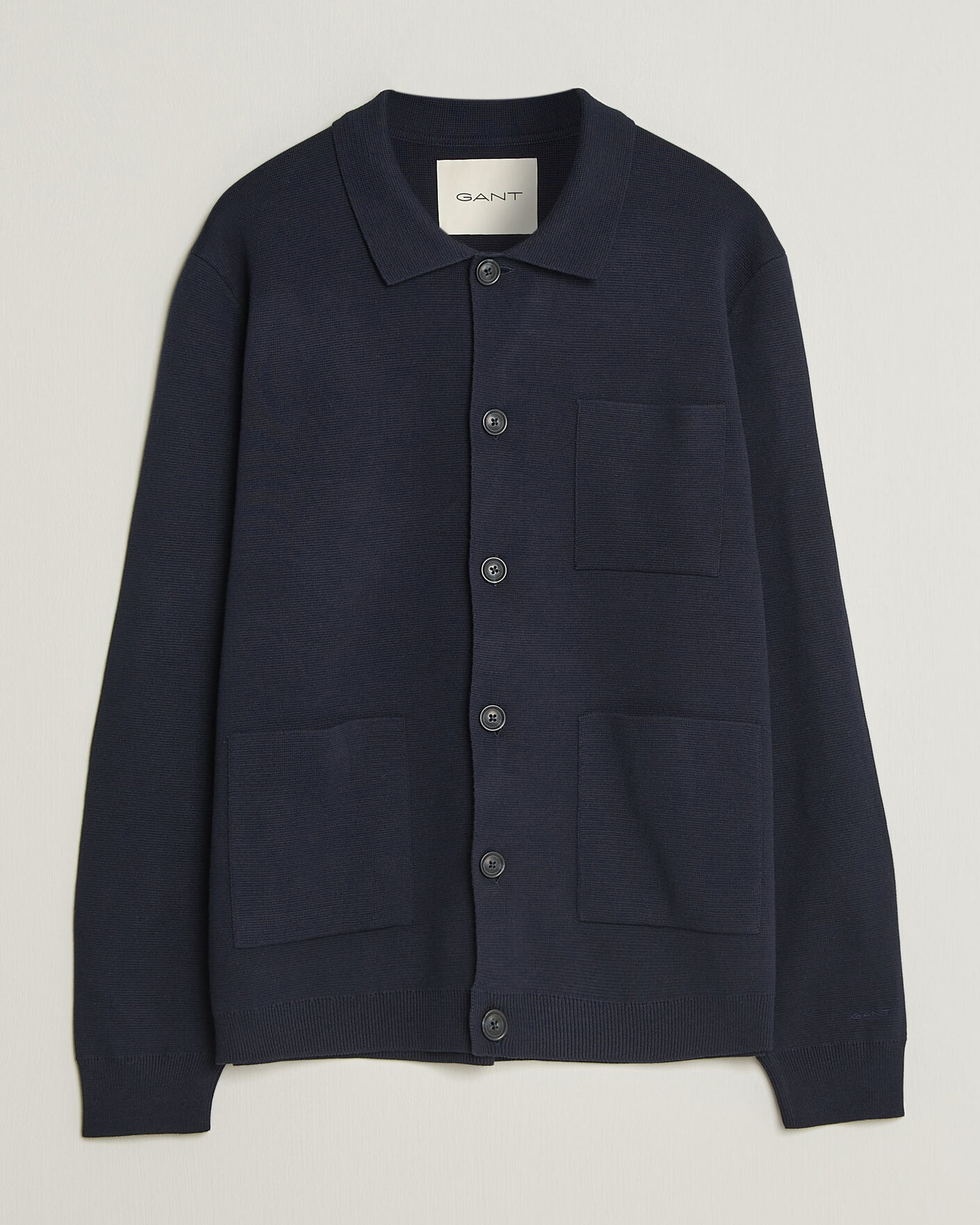 Herre | Trøjer | Gant | Milano Knitted Cardigan Evening Blue