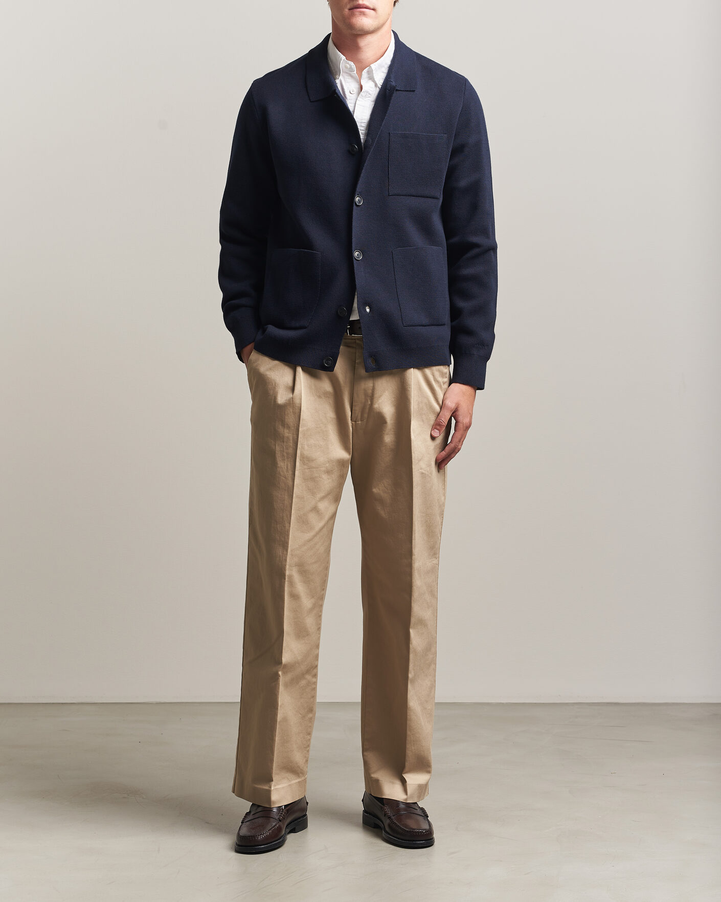 Herre | Trøjer | Gant | Milano Knitted Cardigan Evening Blue