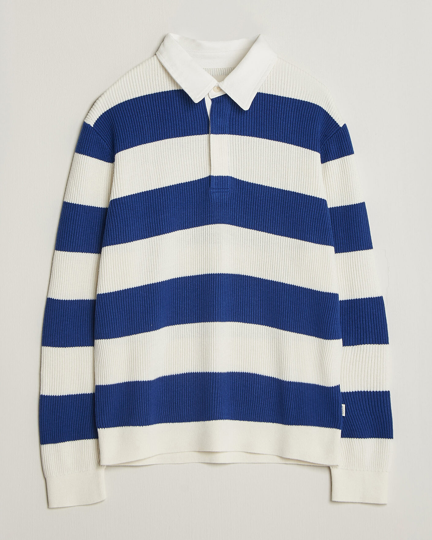 Herre | Trøjer | Gant | Cotton/Merino Knitted Striped Rugger Cream