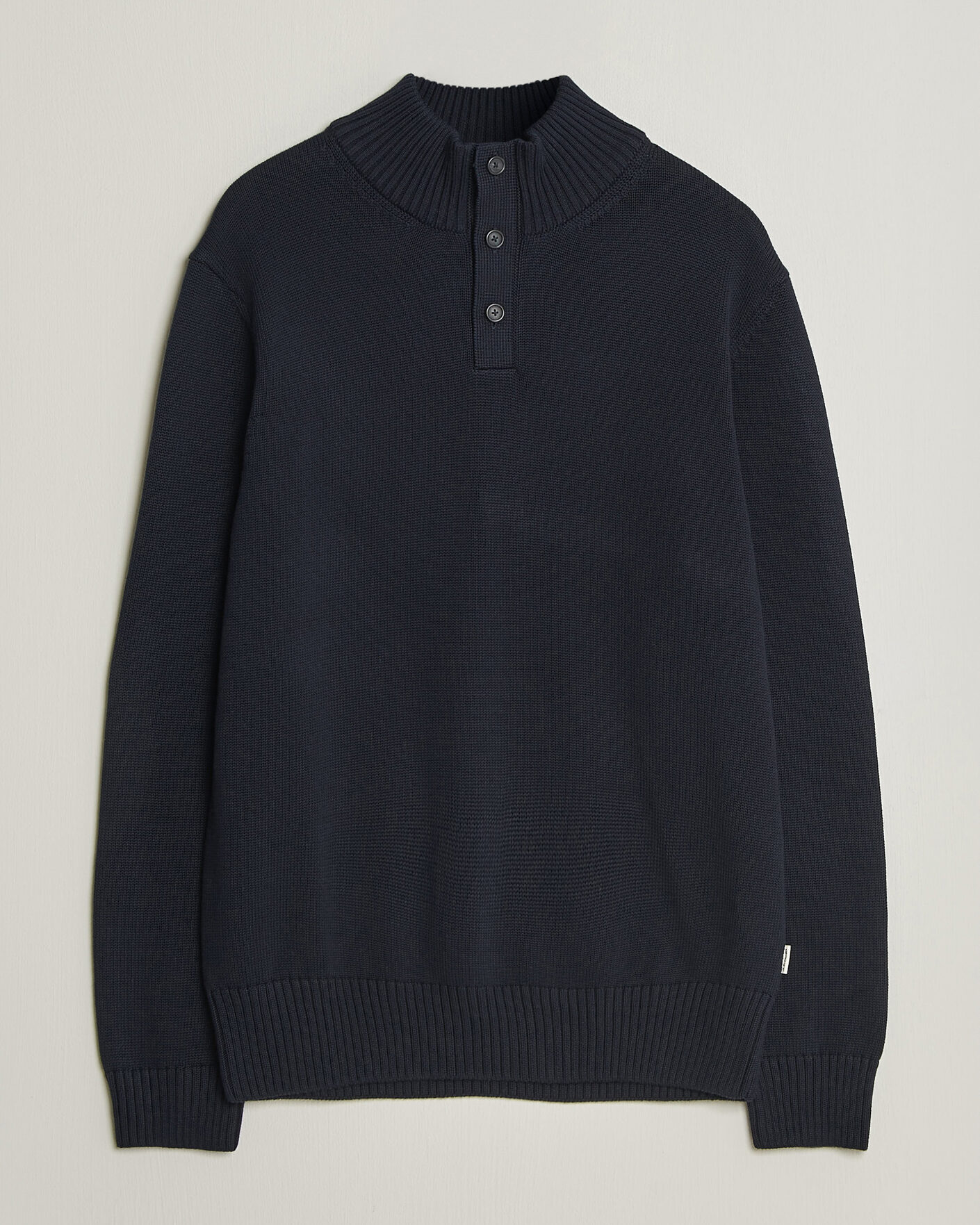 Herre | Trøjer | Gant | Supima Cotton Half Buttoned Neck Evening Blue