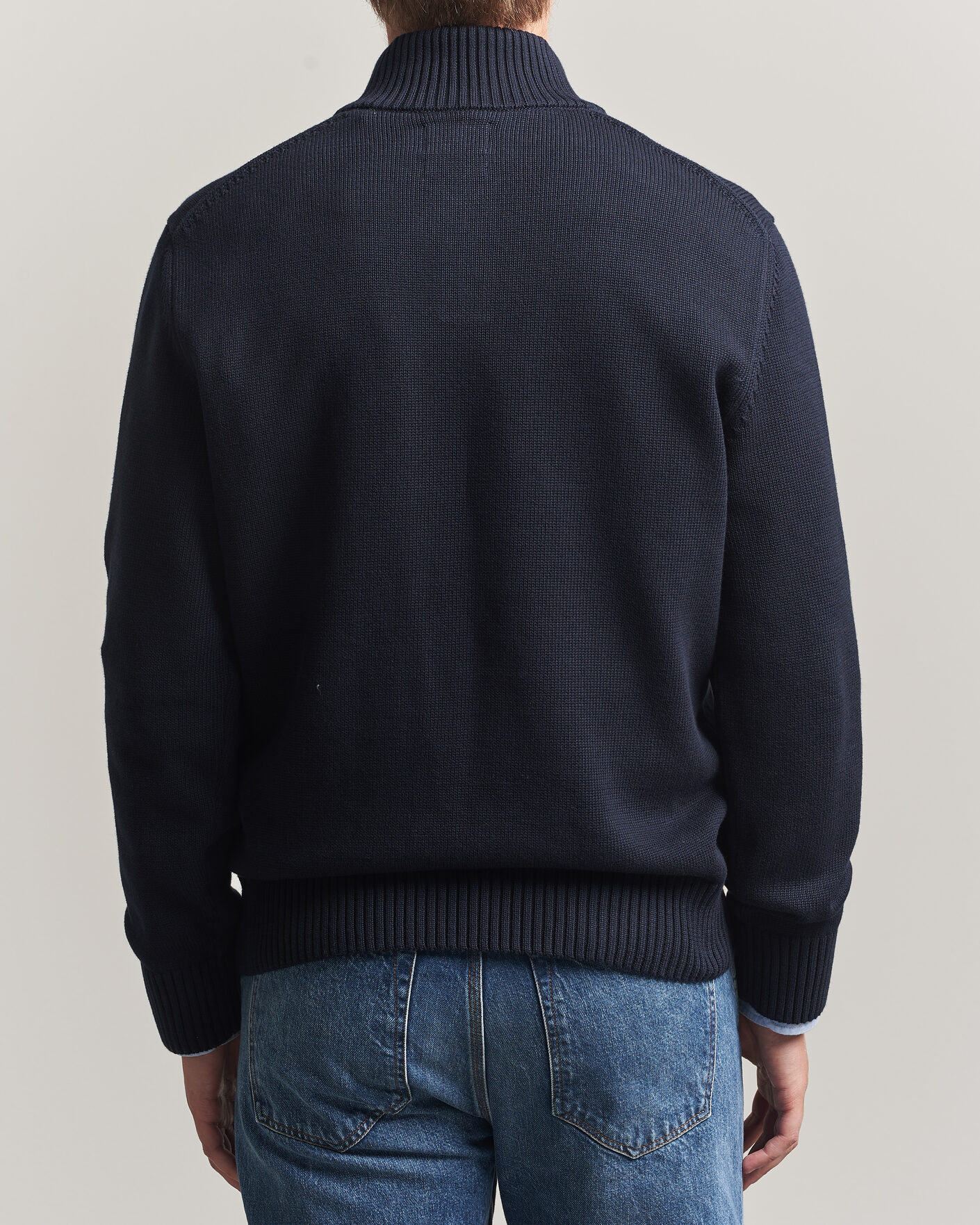 Herre | Trøjer | Gant | Supima Cotton Half Buttoned Neck Evening Blue